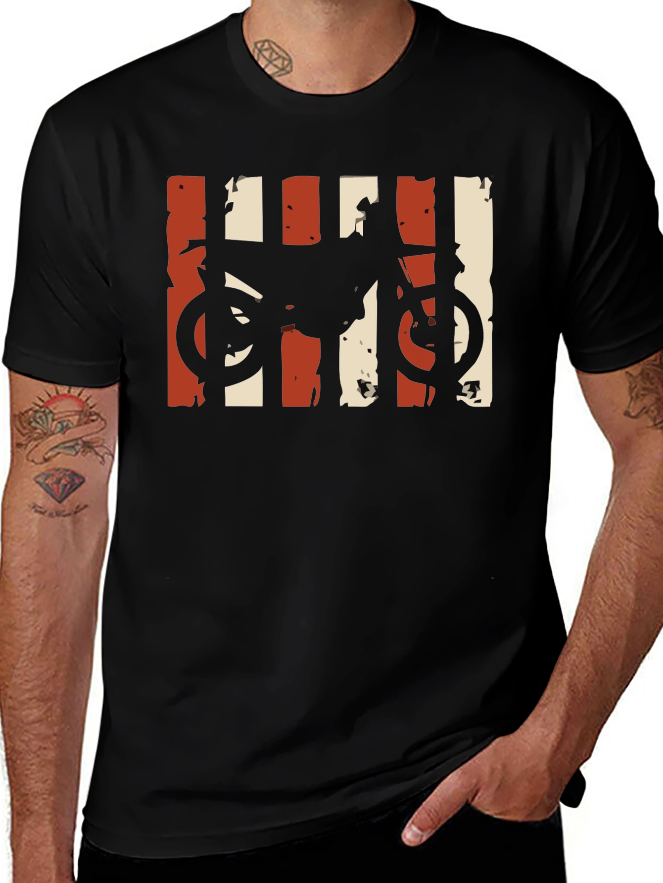 Variant 30 of Motorcycle Graphic T-Shirt - Distressed Retro Design