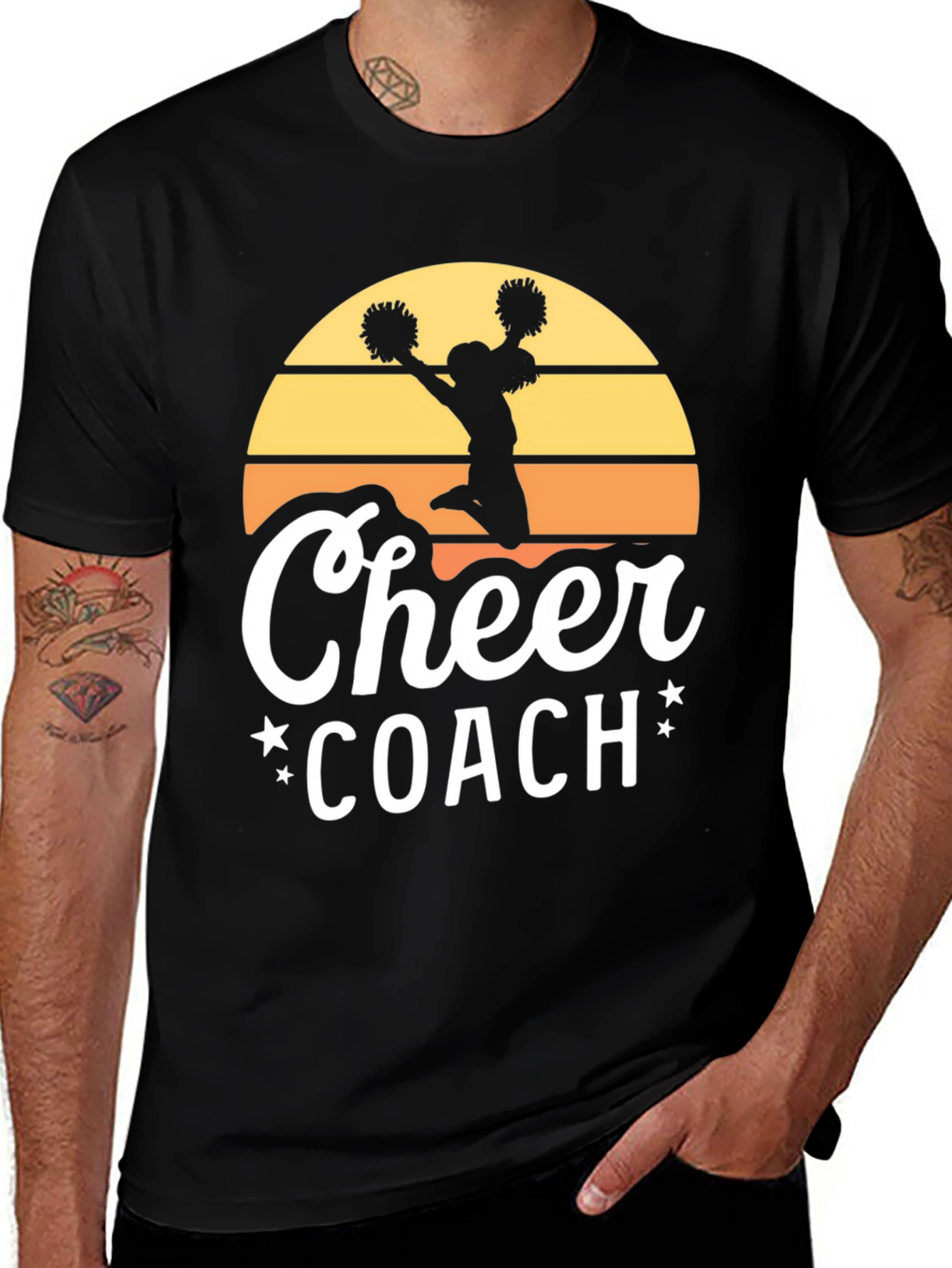 Cheer Coach T-Shirt Sunset Design