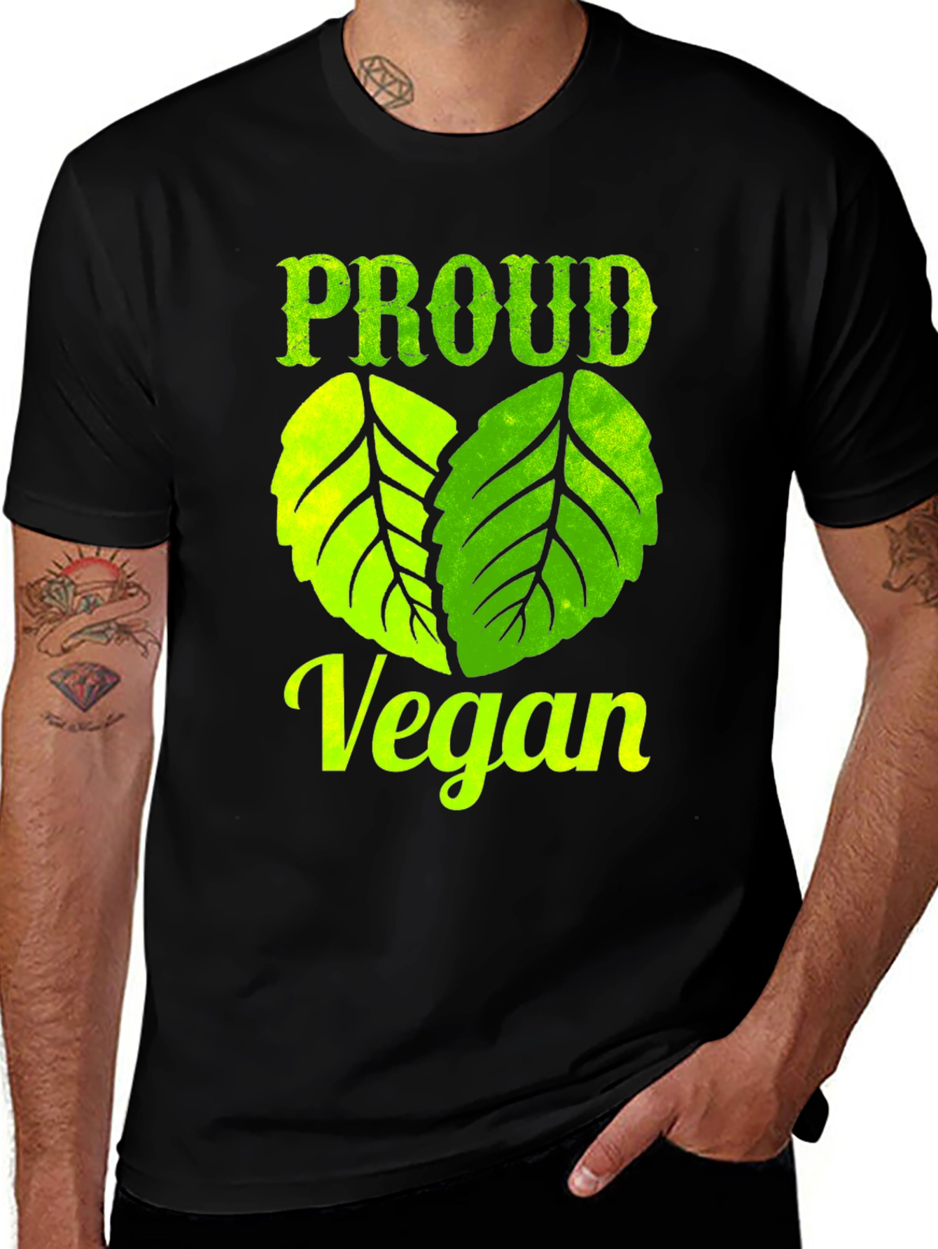 Variant 18 of Proud Vegan Graphic Tee - Leaf Design