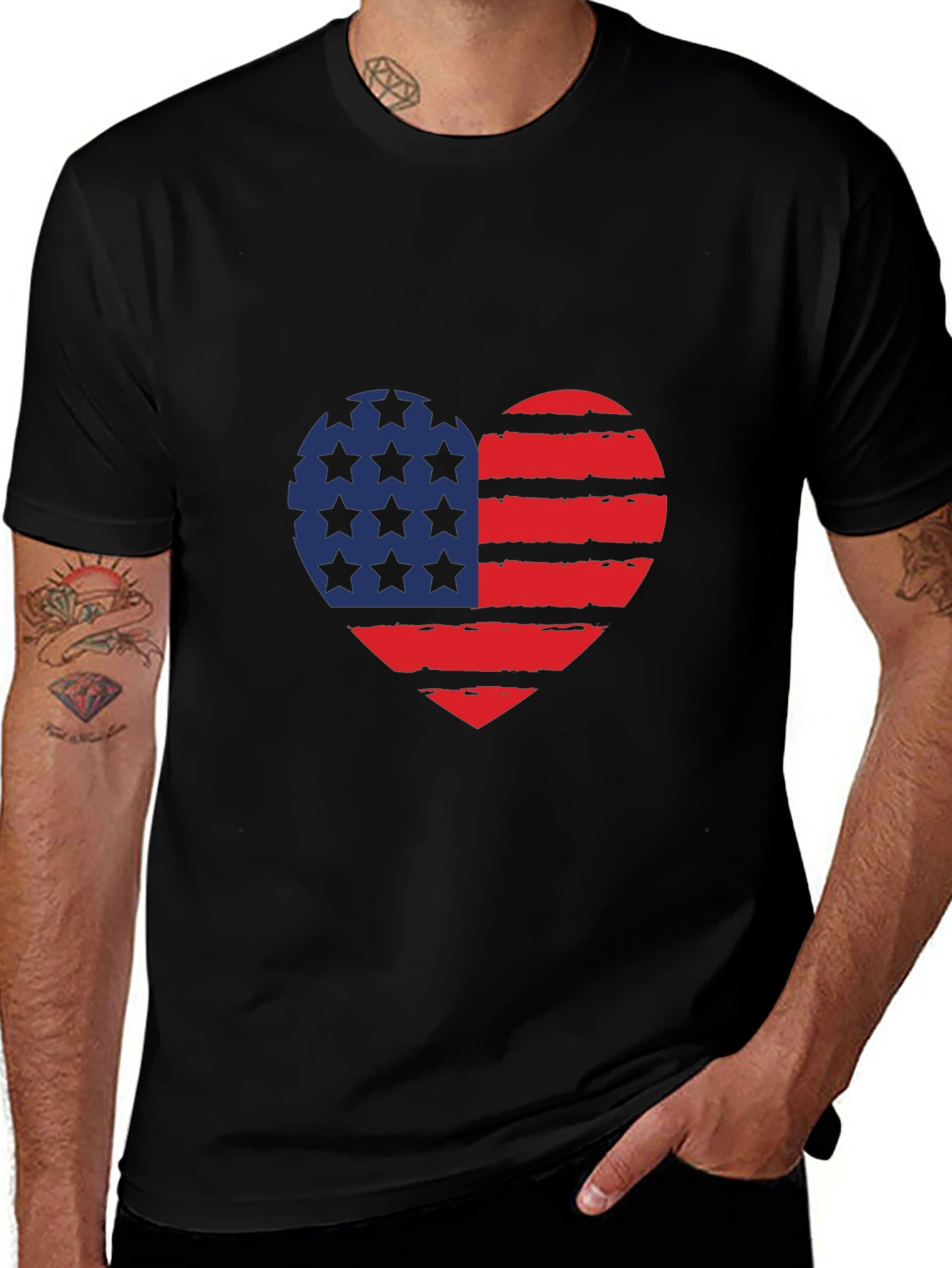 Variant 17 of American Flag Heart T-Shirt