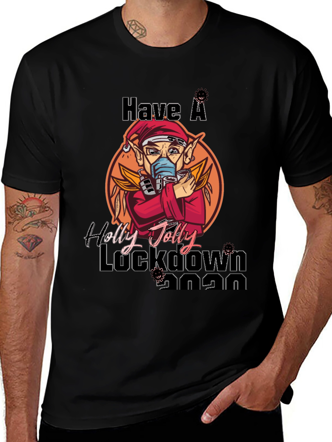 Black Have a Holly Jolly Lockdown 2020 T-Shirt main image