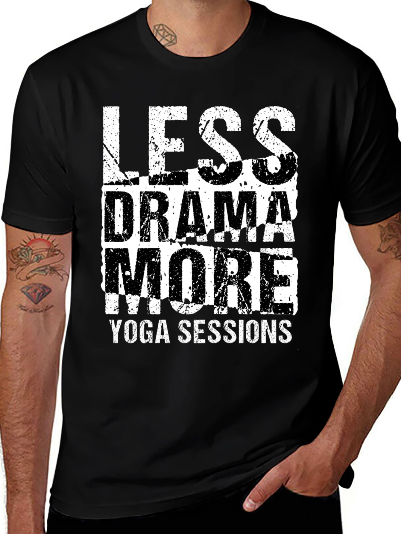 Variant 22 of Less Drama More Yoga Sessions Black Graphic Tee