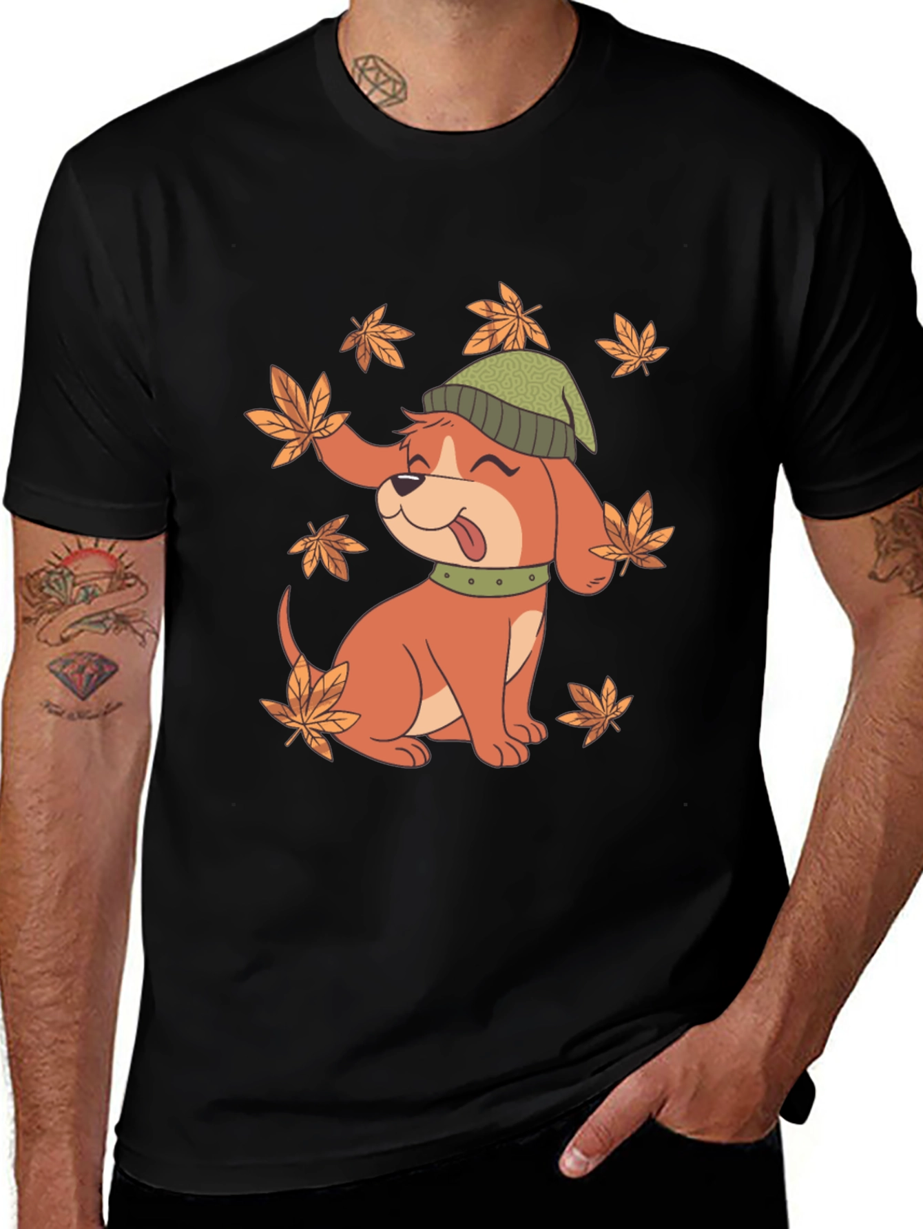 Variant 5 of Autumn Dog T-Shirt - Cute Fall Puppy Tee