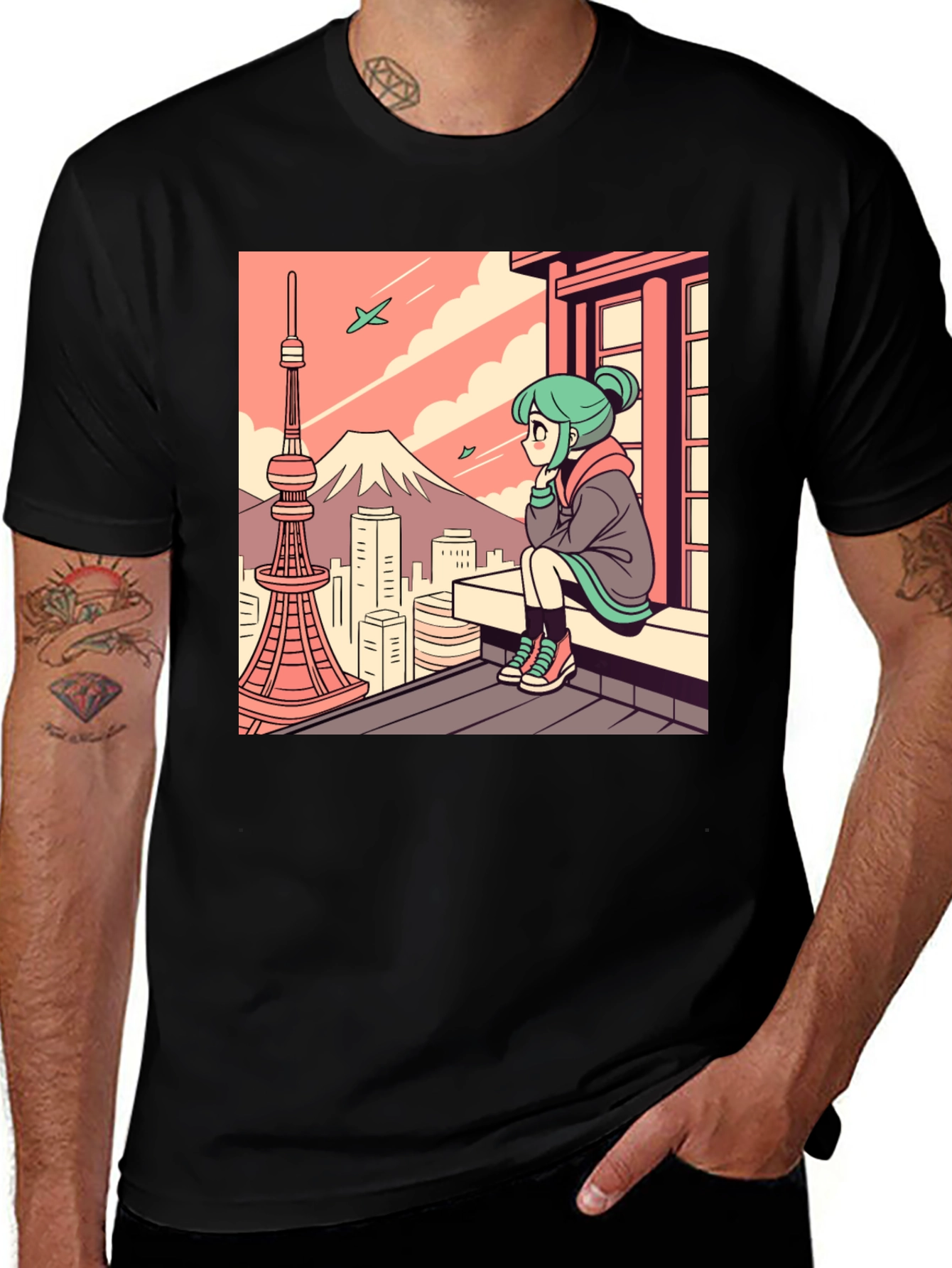 Variant 29 of Tokyo Anime Graphic Tee - City View T-Shirt
