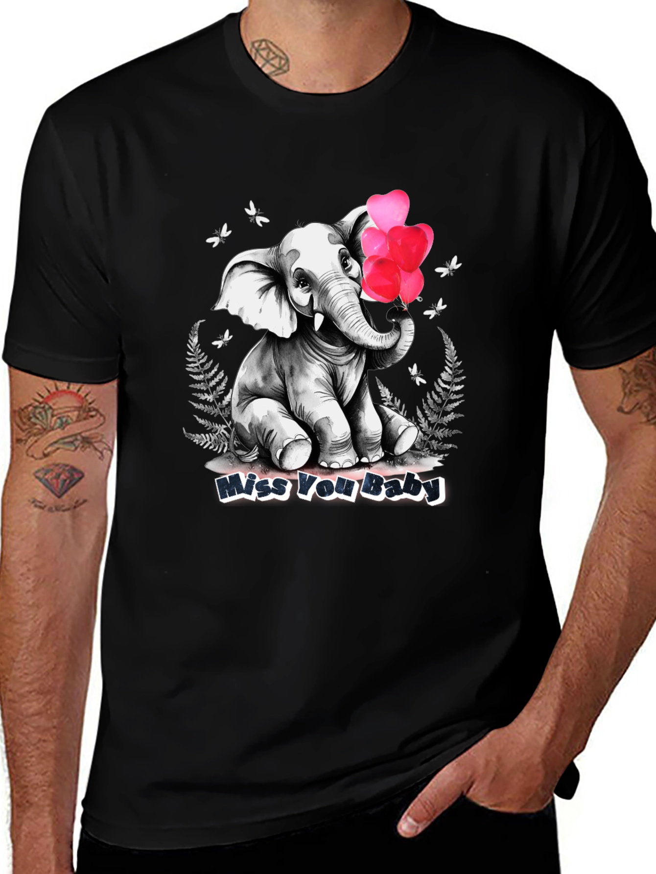 Variant 27 of Elephant 'Miss You Baby' Graphic Tee