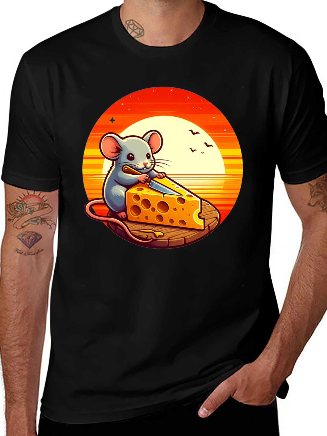 Variant 20 of Cartoon Mouse Cheese Lover Graphic T-Shirt