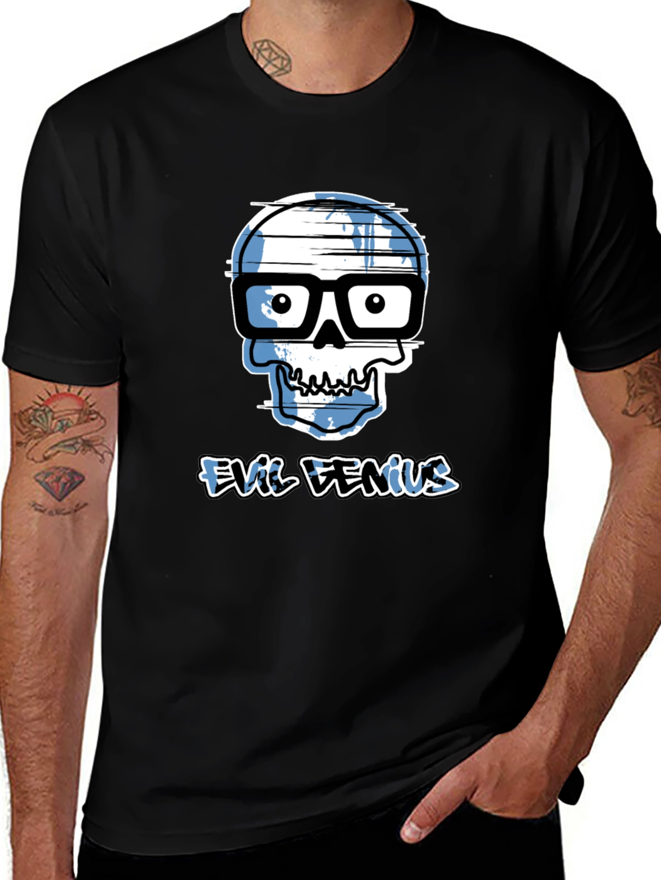 Variant 2 of Evil Genius Graphic Tee - Geek Skull T-Shirt