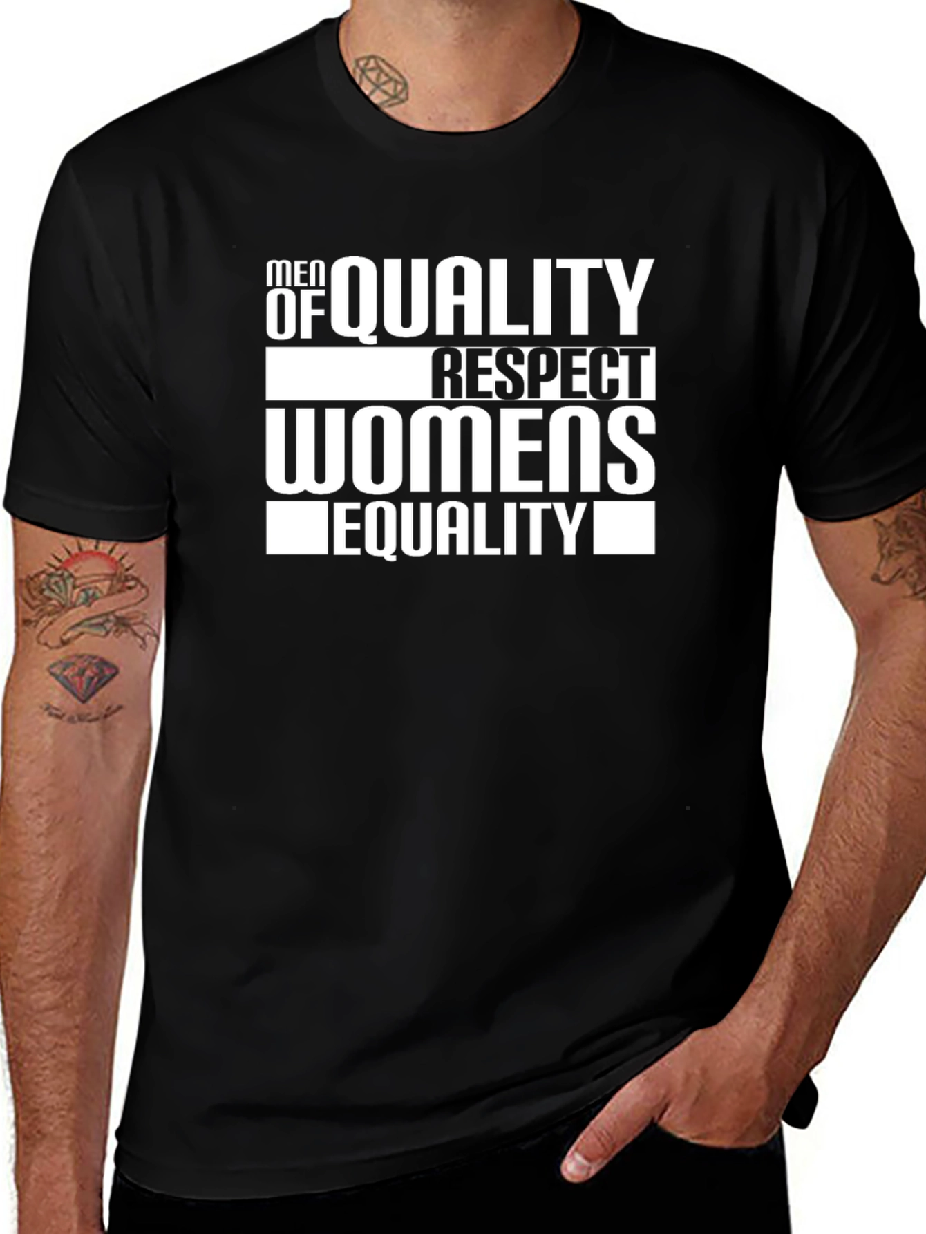 Variant 12 of Men of Quality T-Shirt Respect Women Equality Black