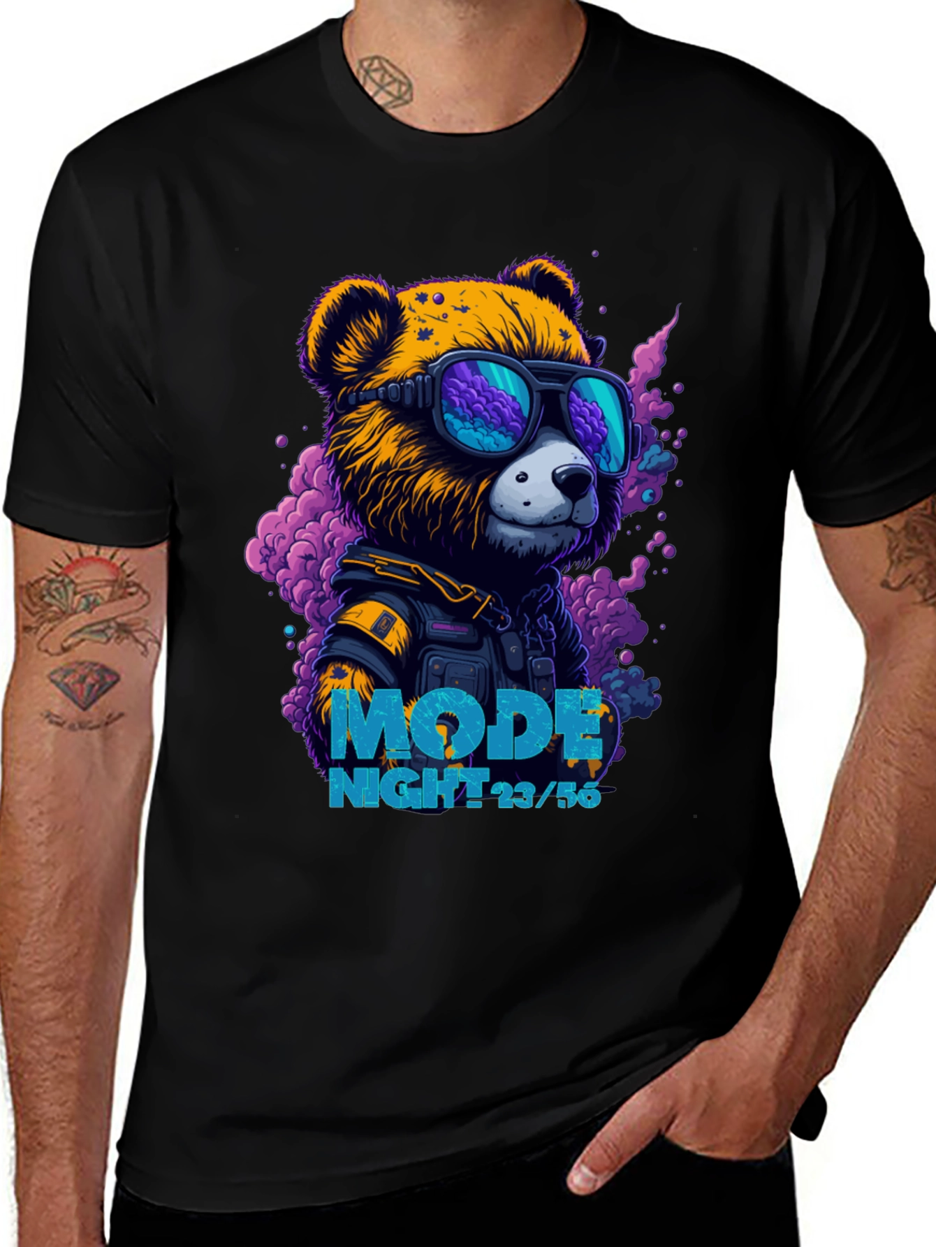 Variant 20 of Cyberpunk Bear Graphic Tee - Mode Night