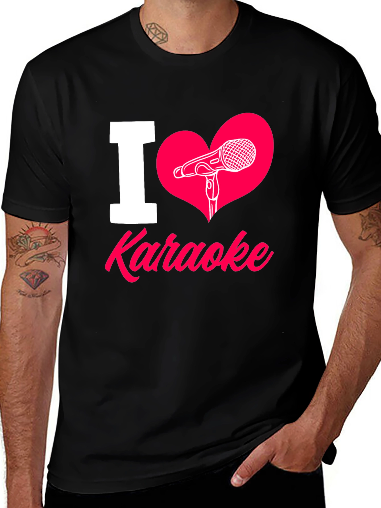Variant 12 of I Love Karaoke T-Shirt - Music Lover Tee