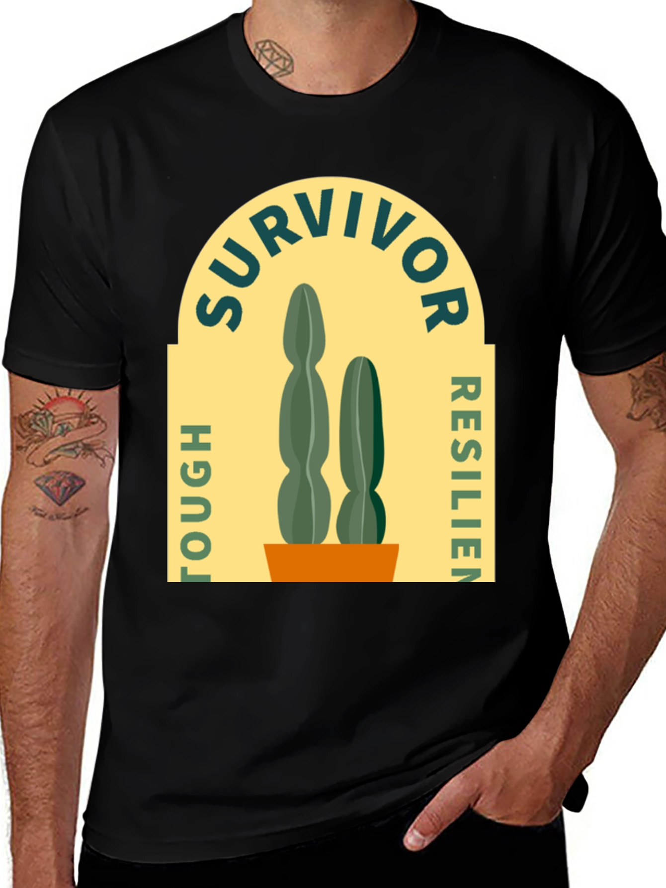 Variant 11 of Survivor Tough Resilient Cactus Graphic T-Shirt