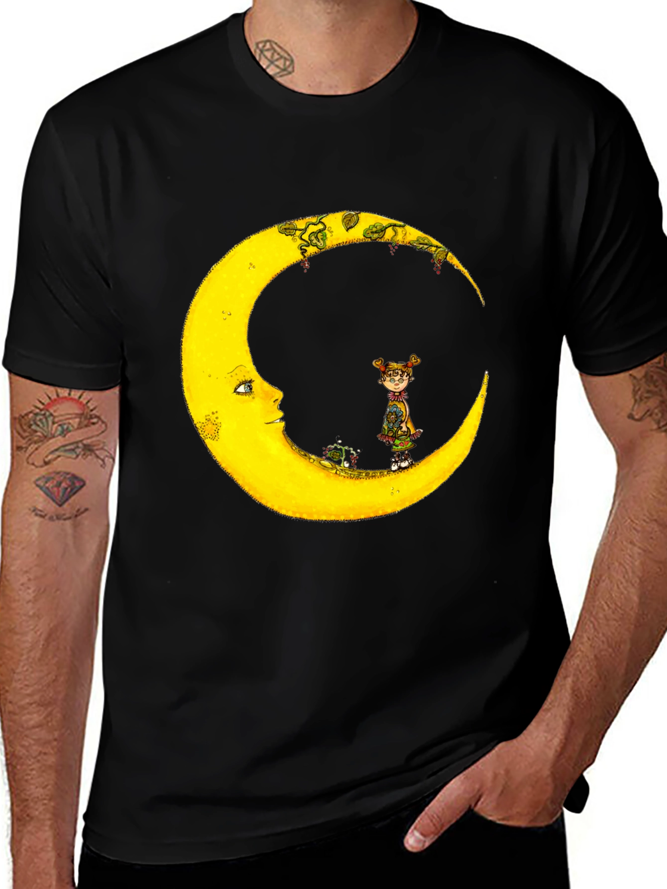 Variant 8 of Whimsical Moon Graphic T-Shirt - Unisex