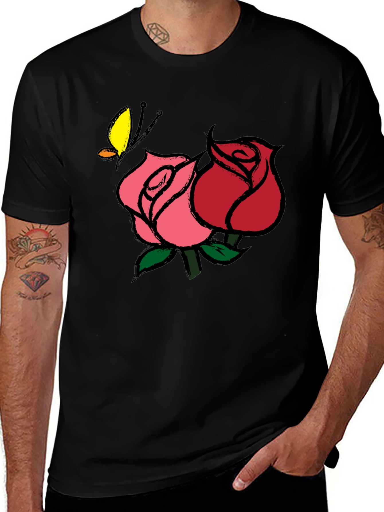 Variant 20 of Rose & Butterfly Graphic Tee