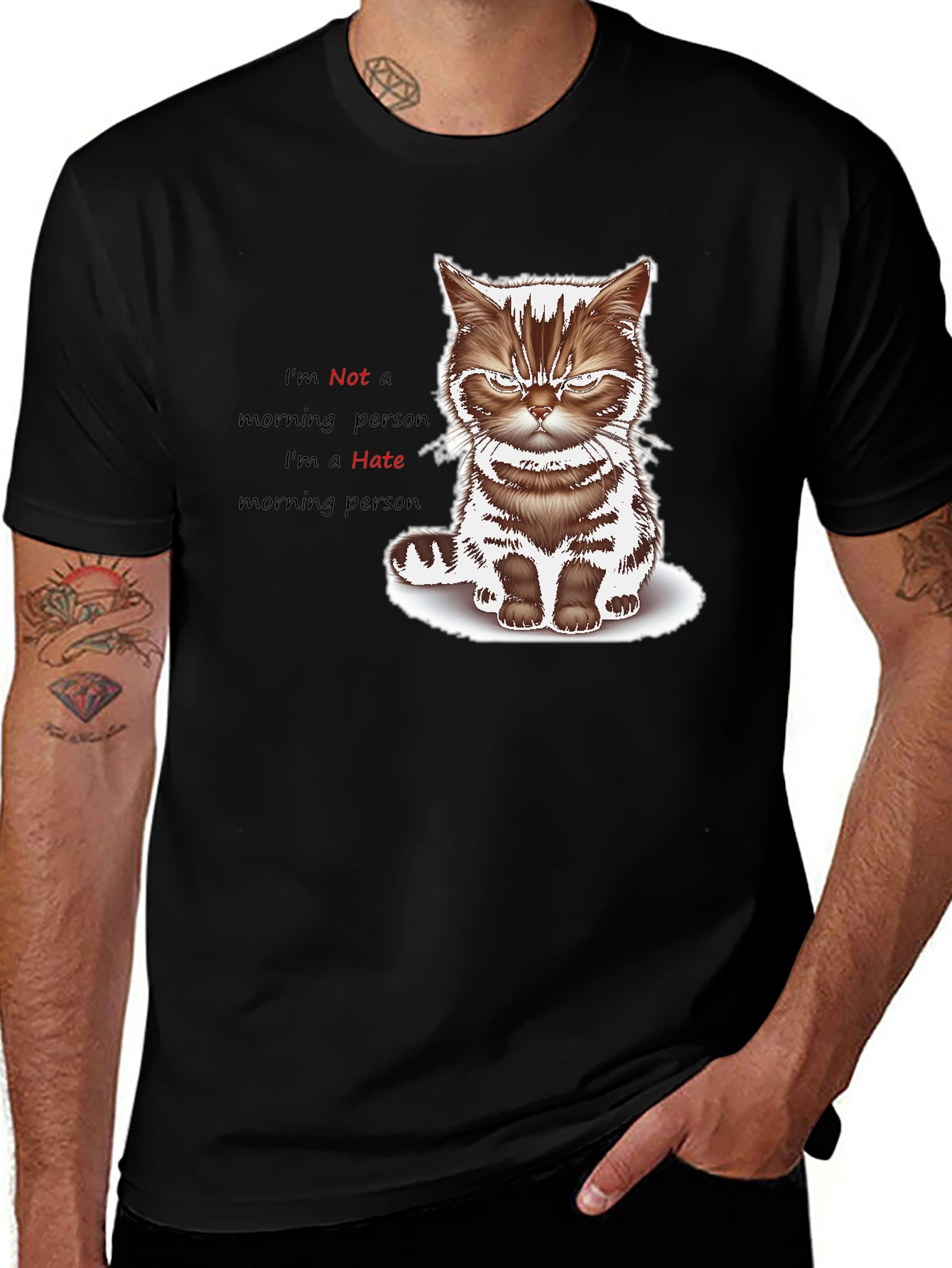 Variant 4 of Grumpy Cat "I Hate Morning" Graphic Tee