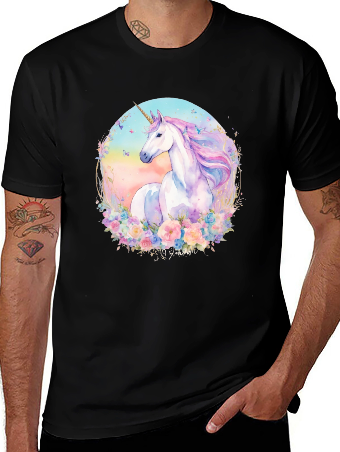 Variant 25 of Unicorn Floral Graphic T-Shirt
