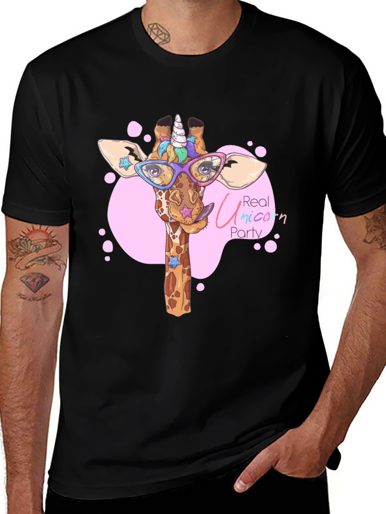 Variant 28 of Giraffe Unicorn Party T-Shirt - Cute Cartoon Design