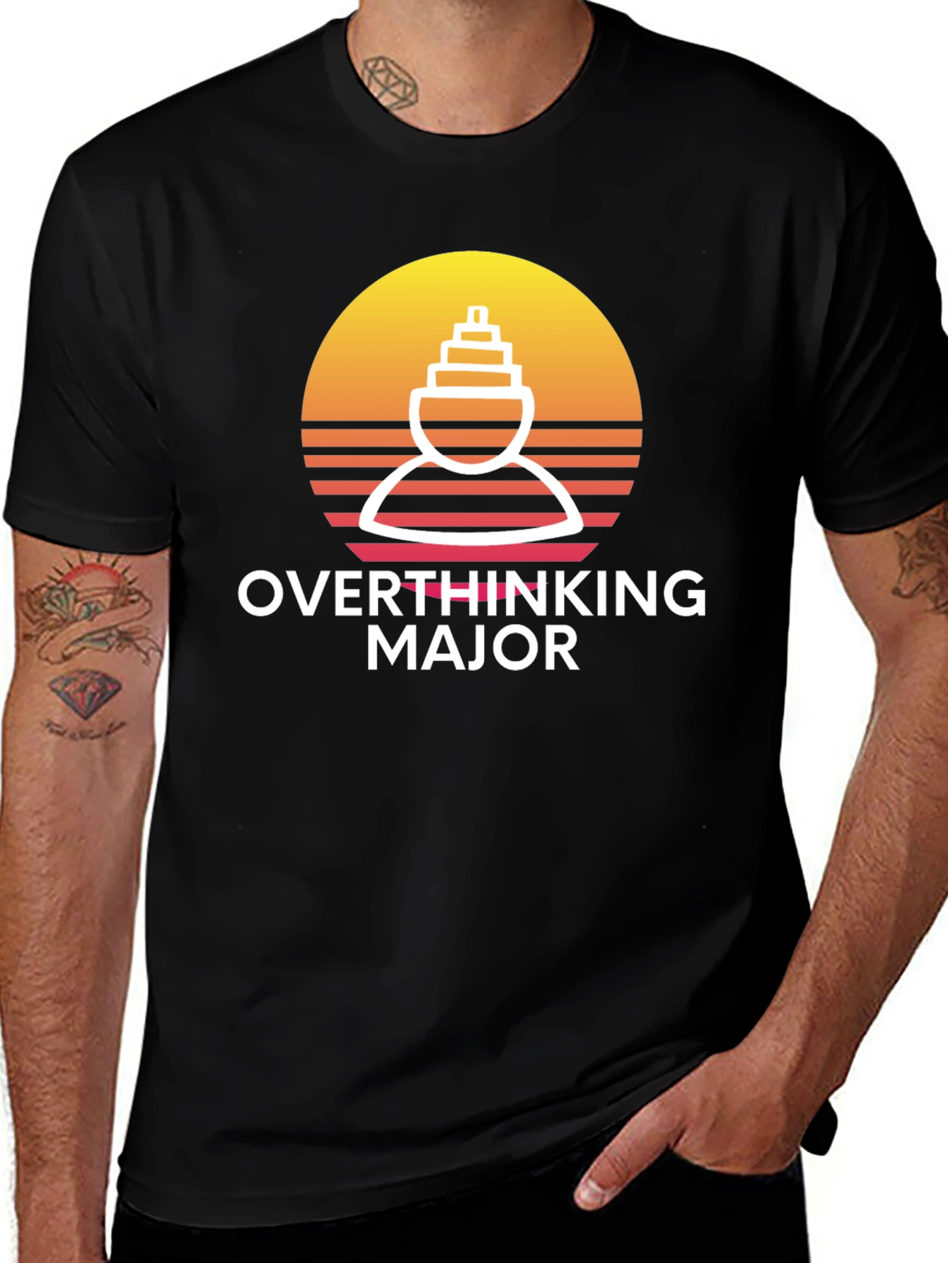 Variant 15 of Overthinking Major Graphic T-Shirt - Black