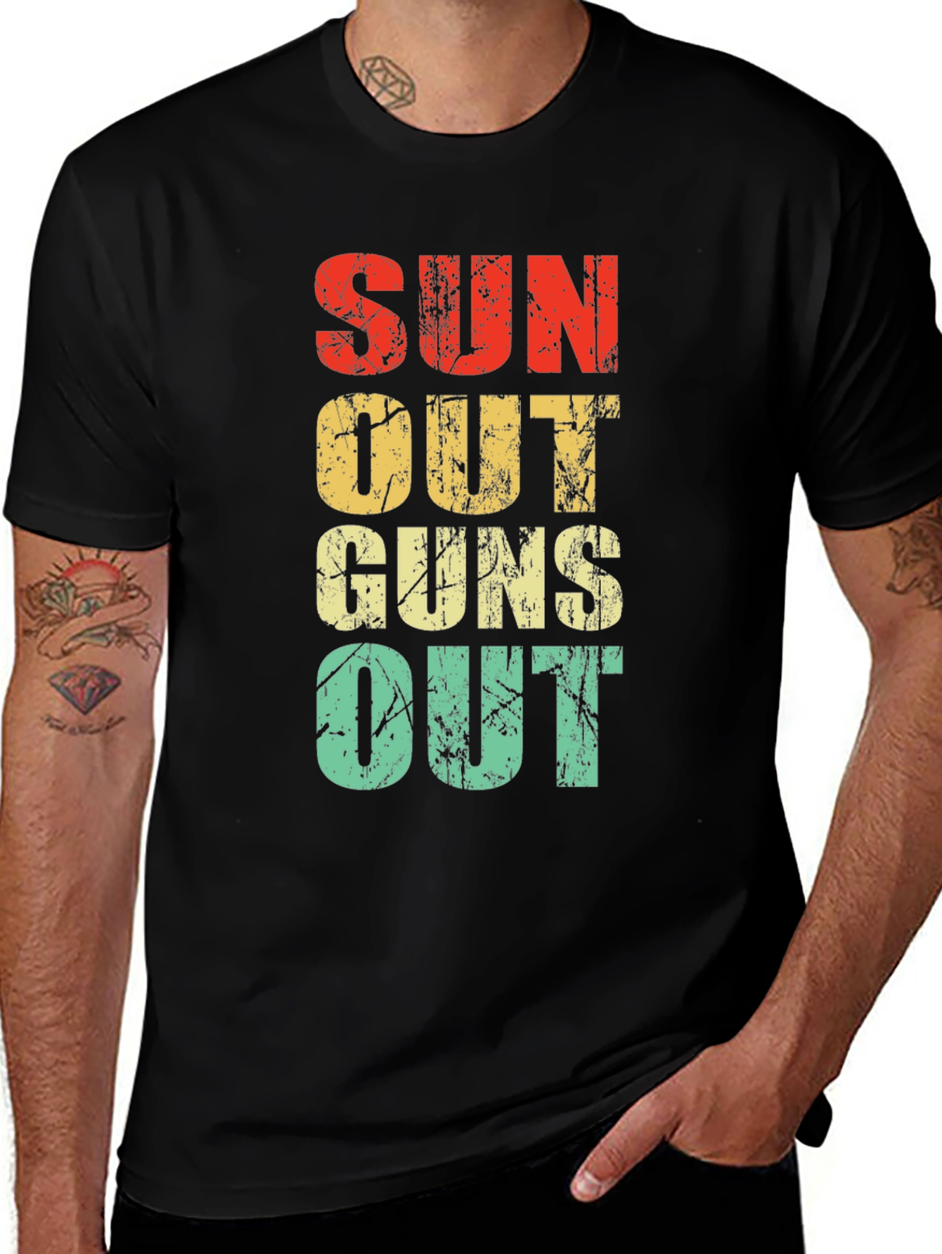 Variant 3 of Sun's Out Guns Out Retro Graphic Tee