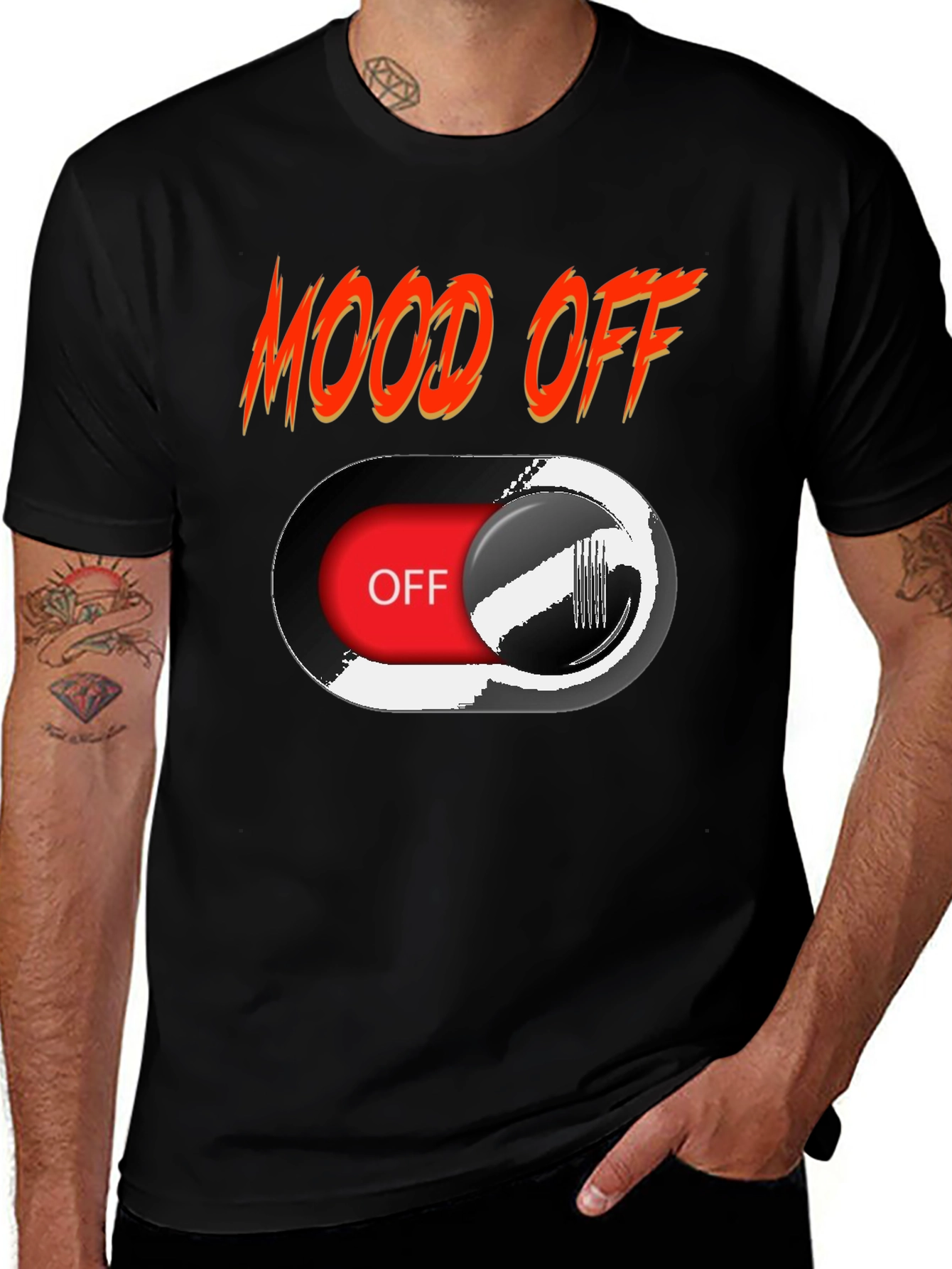 Variant 23 of Mood Off Graphic Tee - Black Cotton T-Shirt