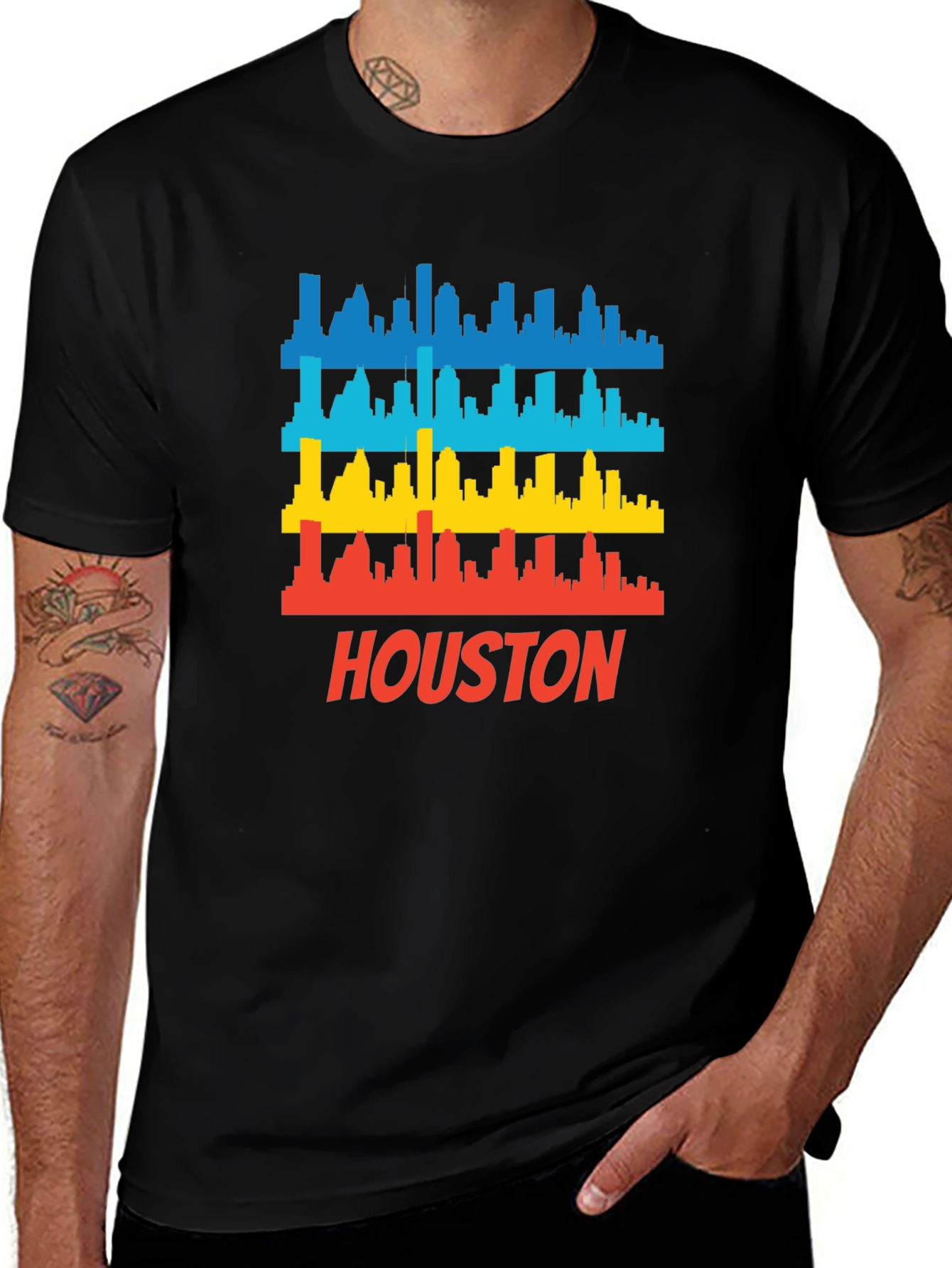 Variant 25 of Houston Skyline T-Shirt