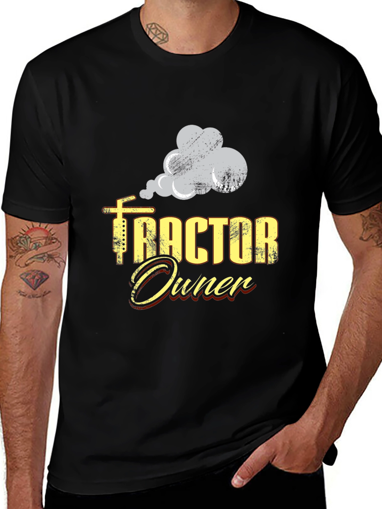 Variant 15 of Tractor Owner Black Graphic Tee