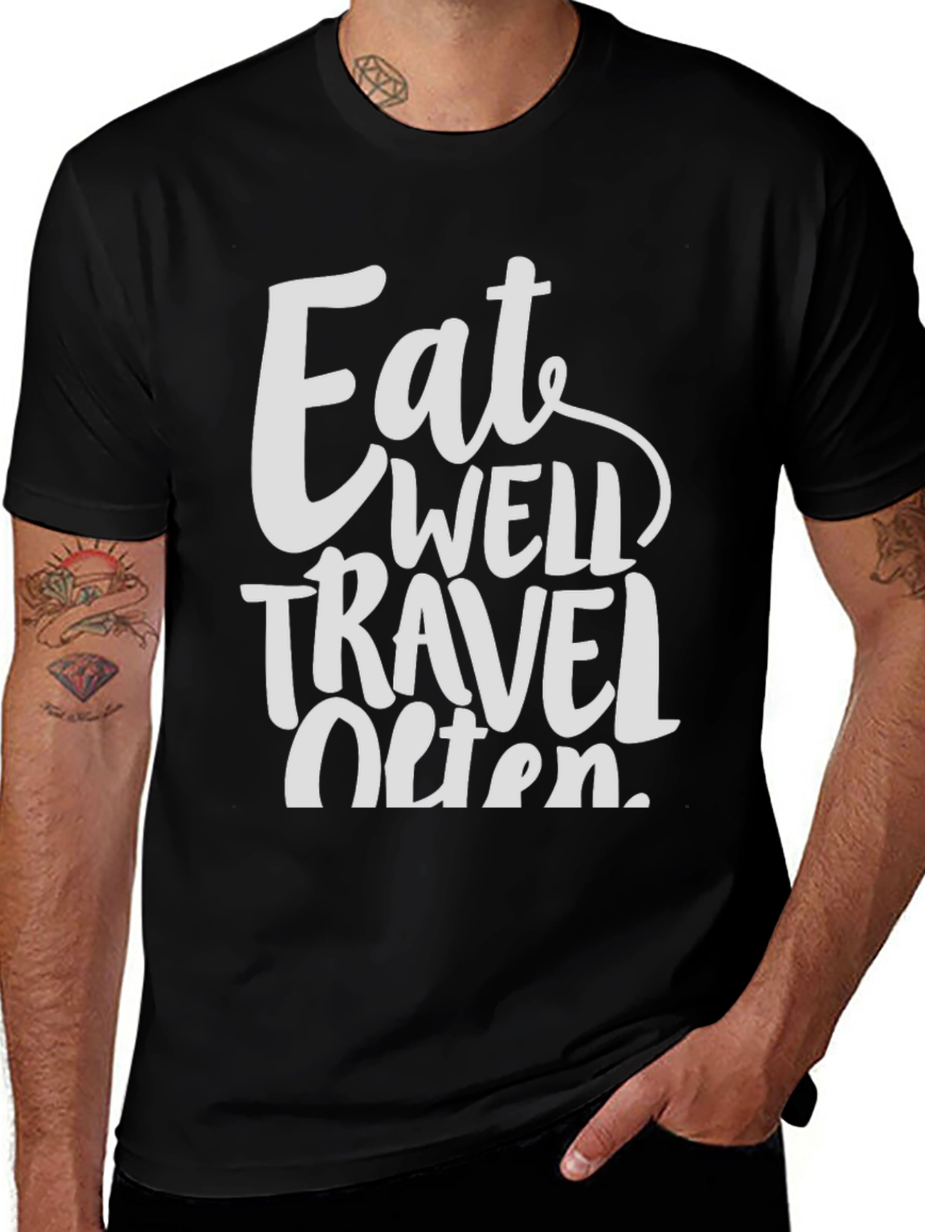 Variant 18 of Eat Well Travel Often T-Shirt - Stylish Adventure Tee