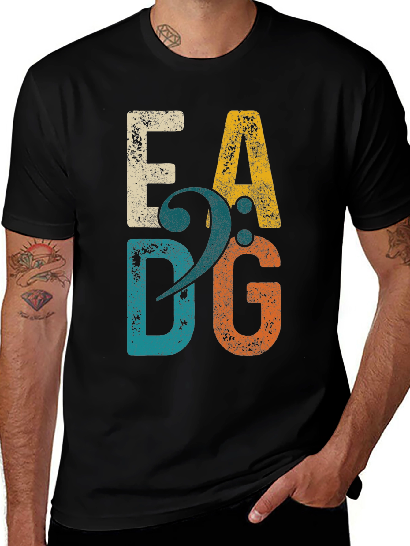 EADG T-Shirt Bass Guitar Tuning Musician Tee
