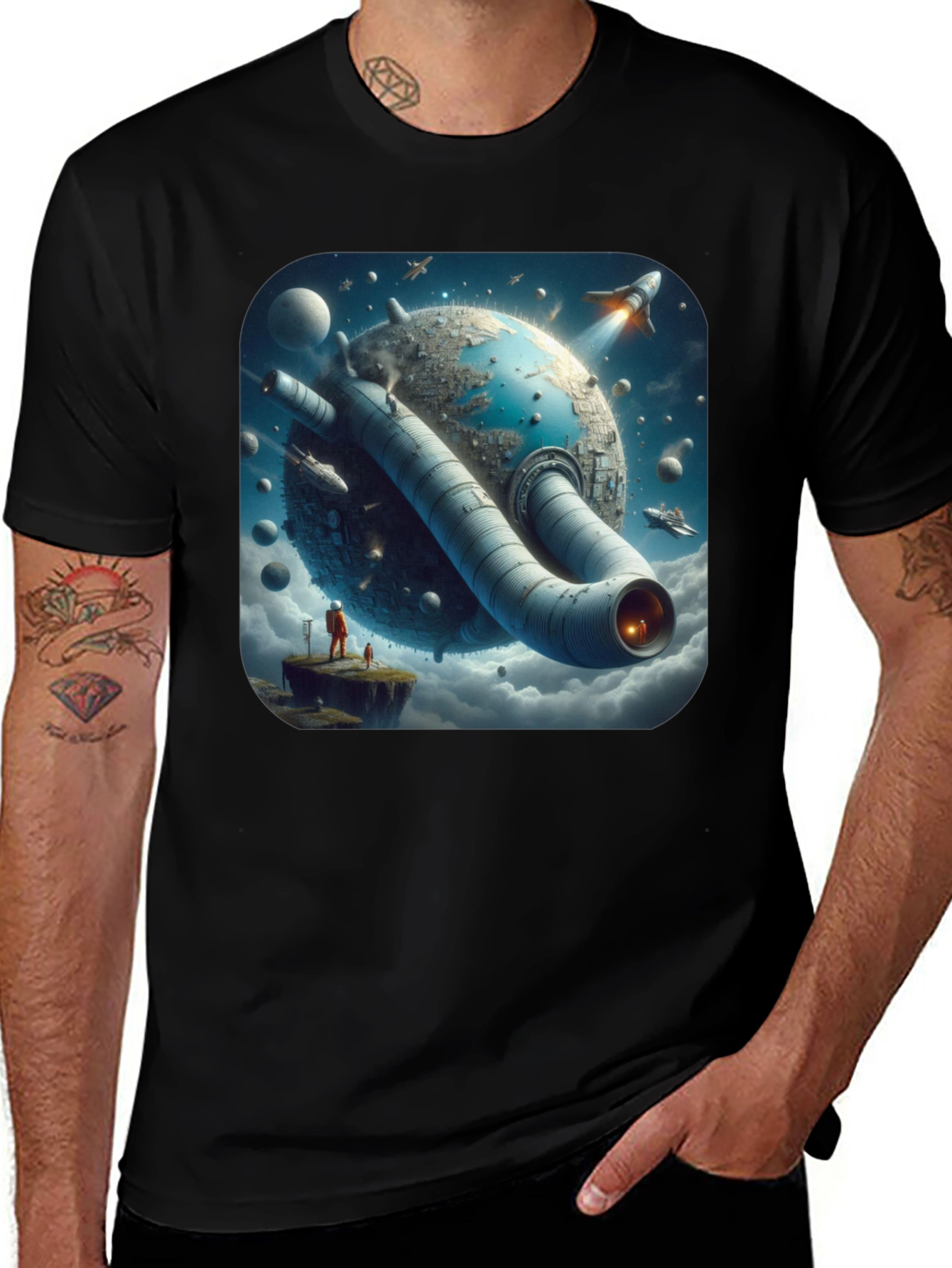 Variant 8 of Sci-Fi Planet T-Shirt - Futuristic Graphic Tee