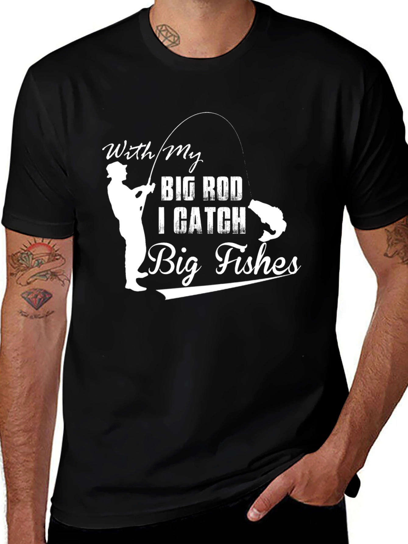 Variant 19 of Fishing T-Shirt - Big Rod, Big Fish!