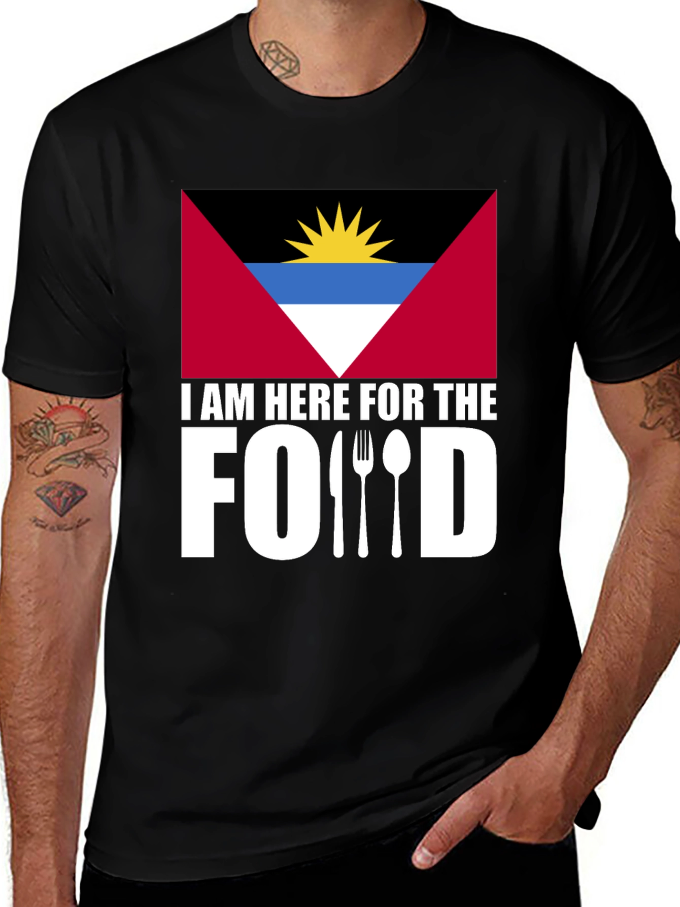 Foodie T-Shirt - Antigua Flag Graphic Tee