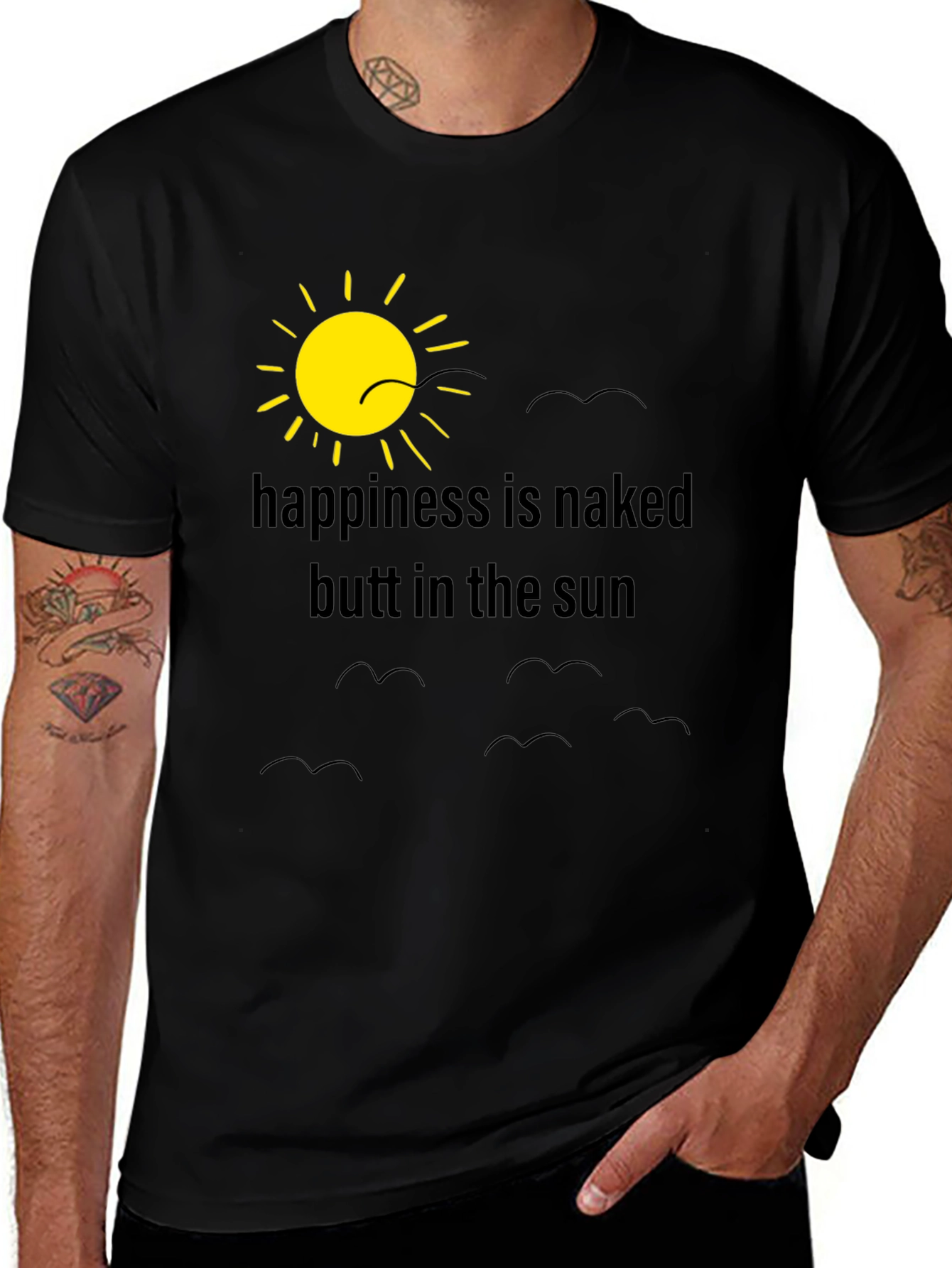 Black Happiness is Naked Butt in the Sun T-Shirt main image