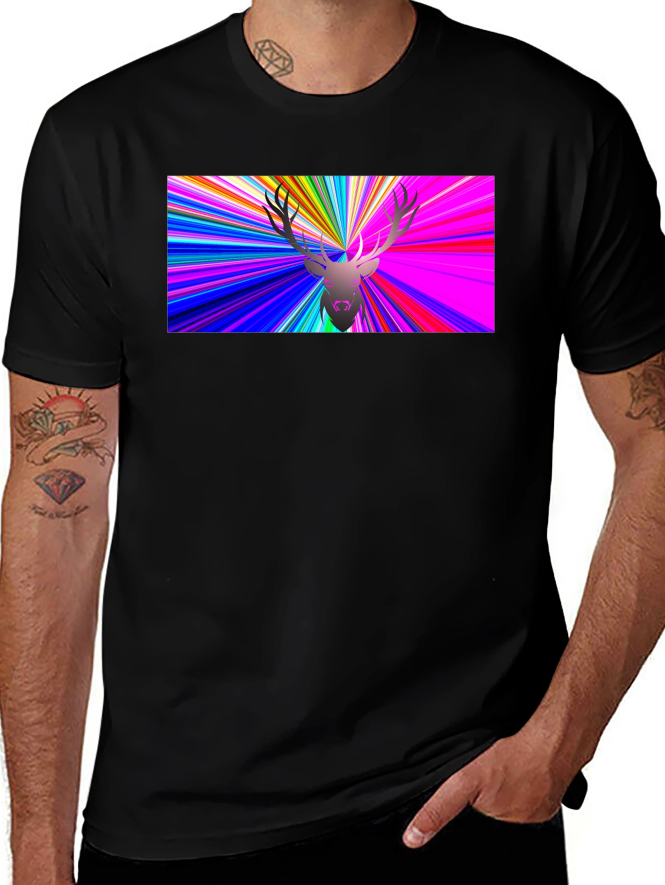 Variant 21 of Psychedelic Deer Graphic T-Shirt