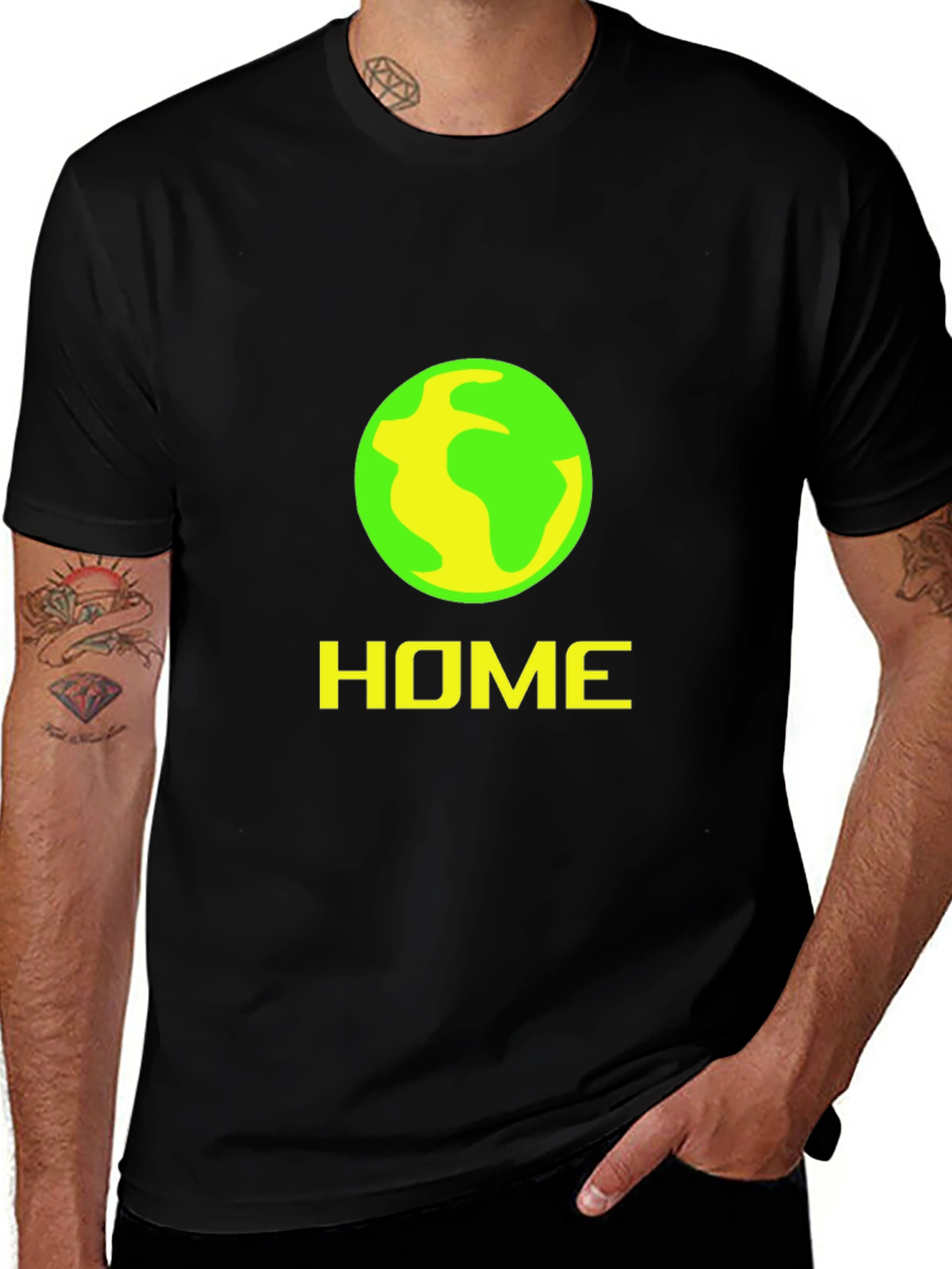 Variant 15 of Home Planet Graphic Tee - Black Cotton Comfort