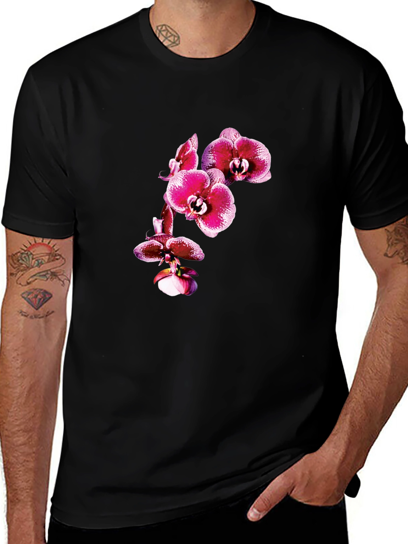 Variant 25 of Orchid Graphic Tee - Black