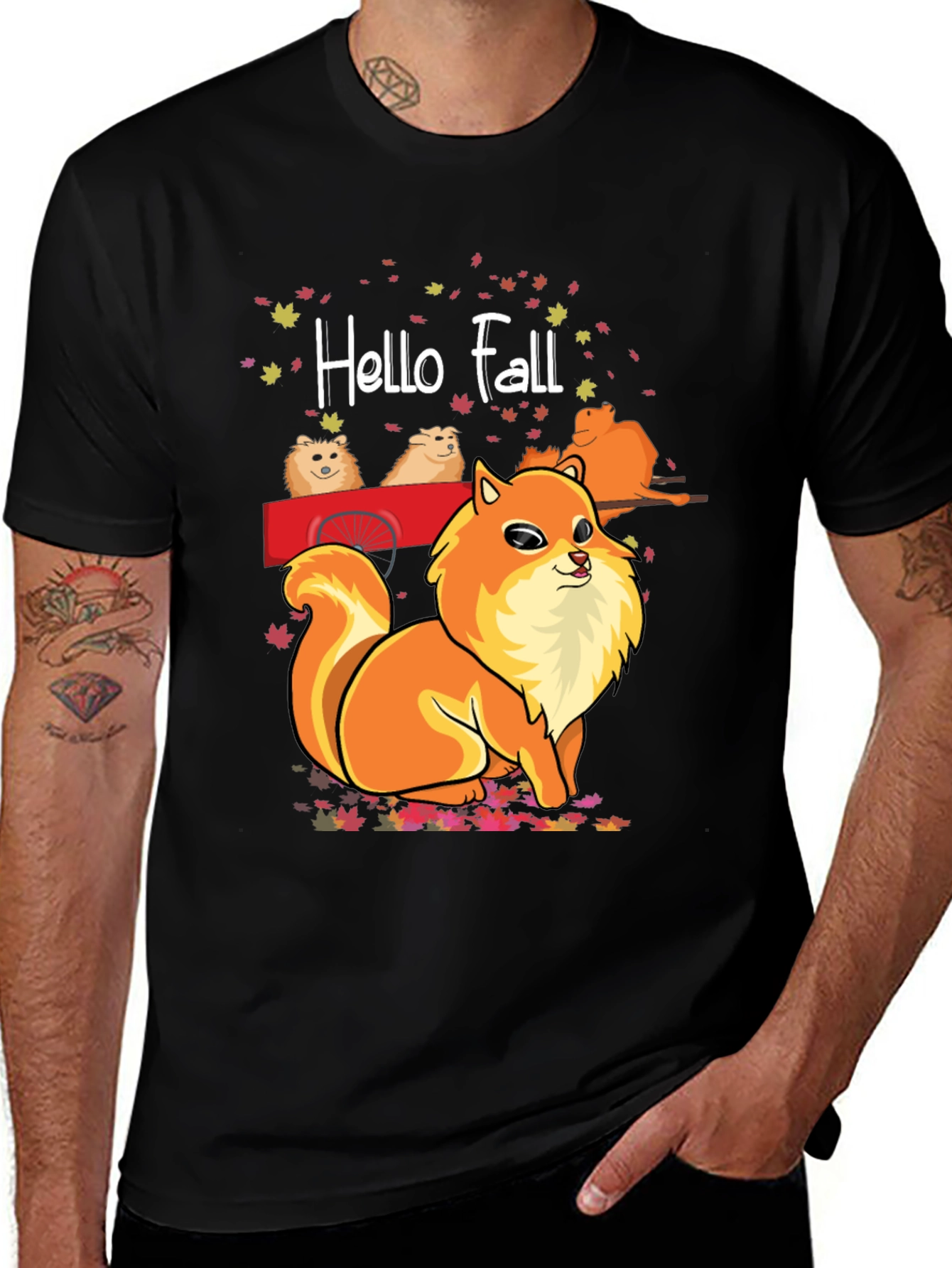 Hello Fall Pomeranian T-Shirt