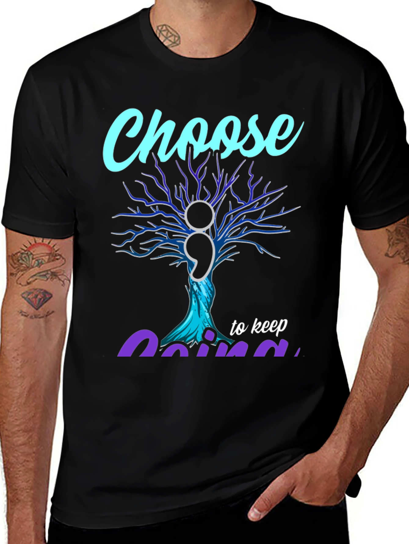 Variant 27 of Choose to Keep Going T-Shirt - Mental Health Awareness