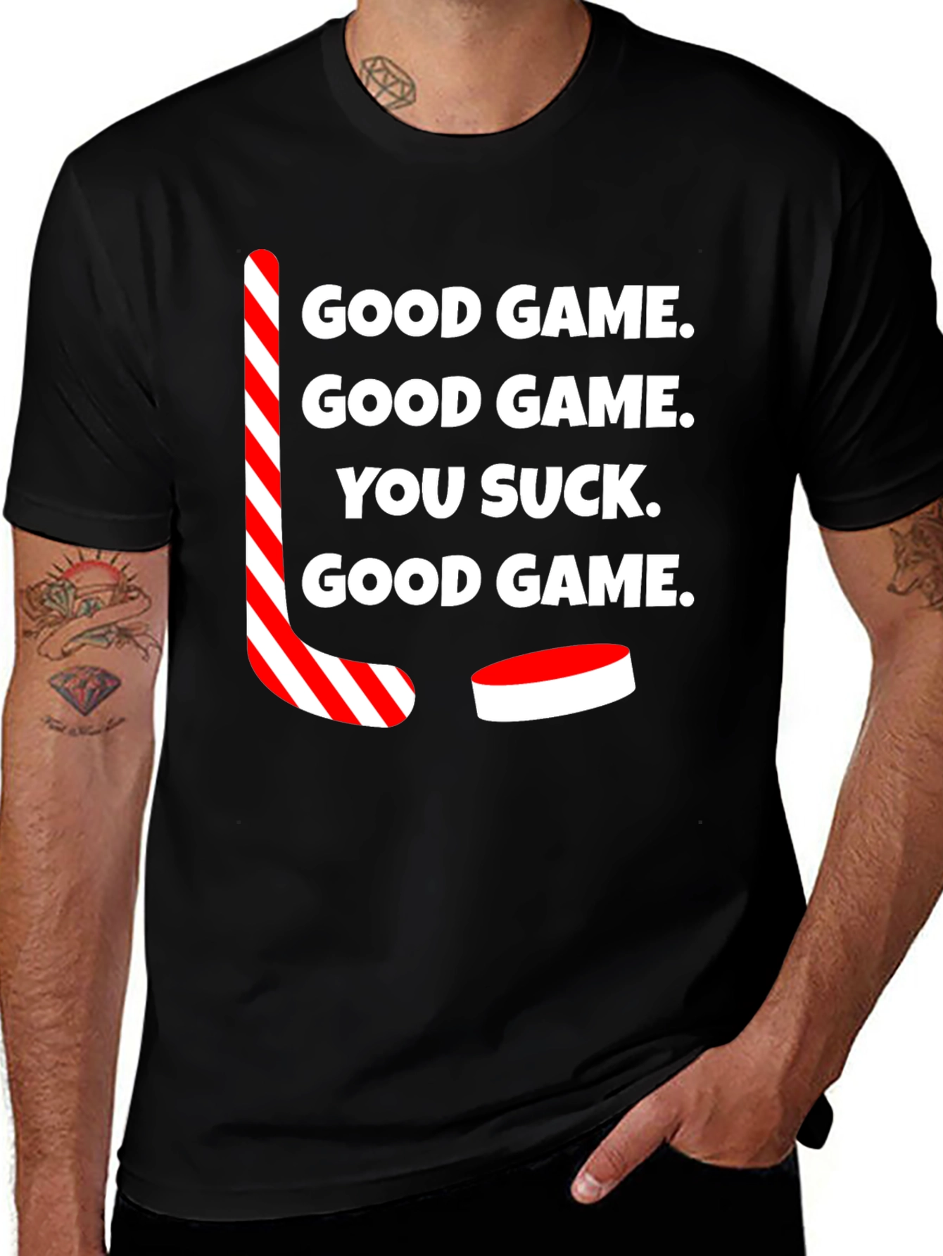 Variant 17 of Funny Hockey T-Shirt - Good Game You Suck Tee