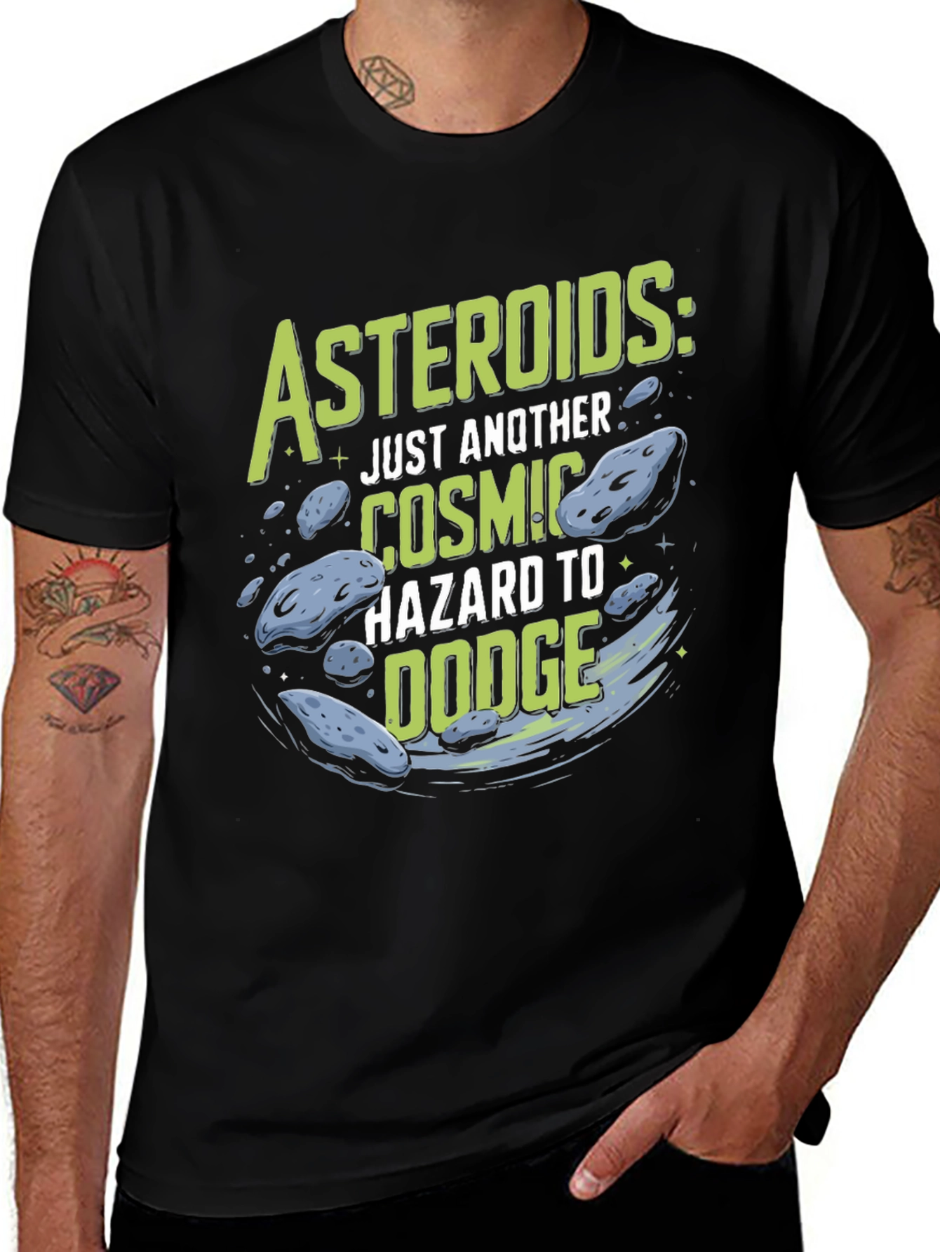 Variant 6 of Asteroids Graphic T-Shirt: Cosmic Hazard Tee