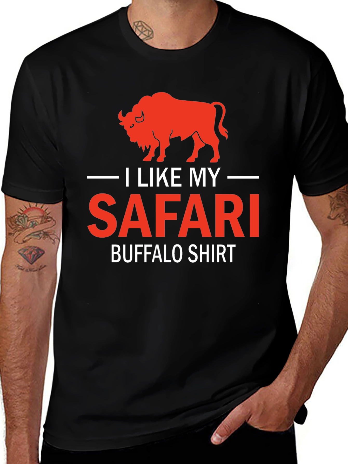 Variant 17 of I Like My Safari Buffalo T-Shirt - Graphic Tee