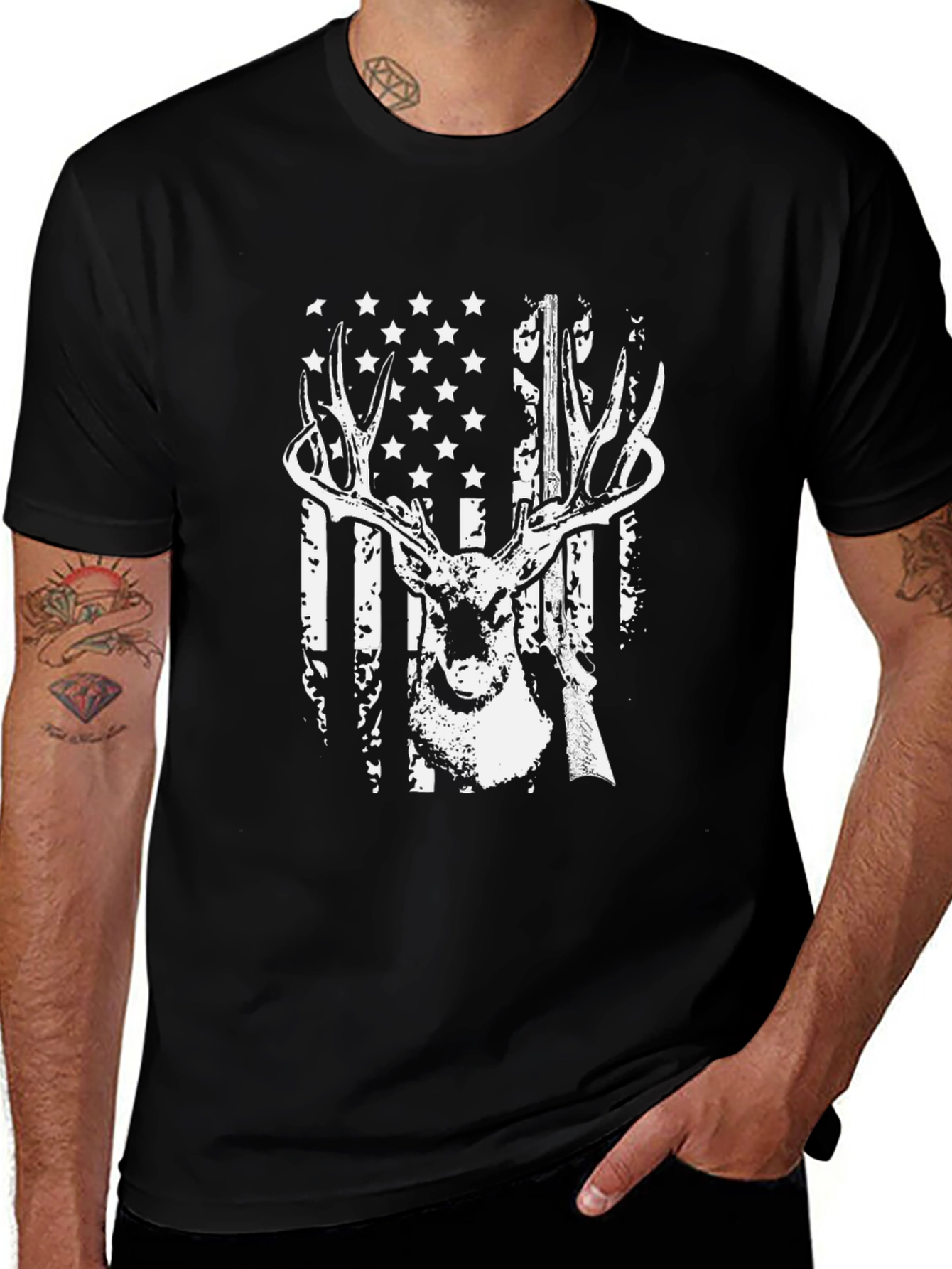 Variant 20 of Deer Hunter American Flag Graphic T-Shirt