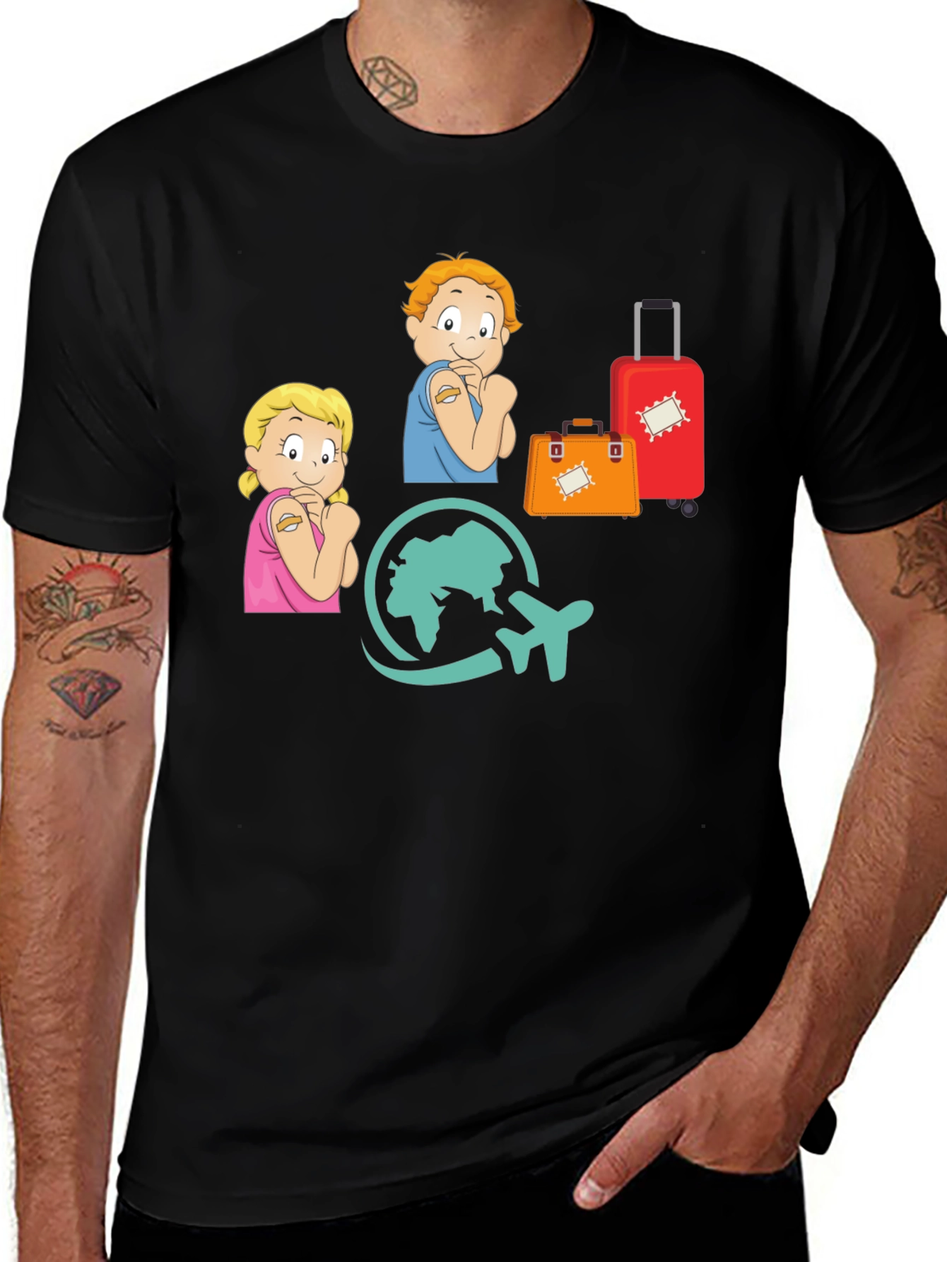 Variant 11 of Vaccinated Kids Travel T-Shirt
