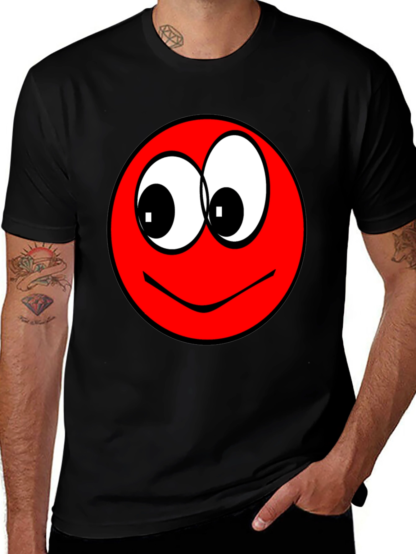 Variant 8 of Funny Red Smiley Face Graphic T-Shirt