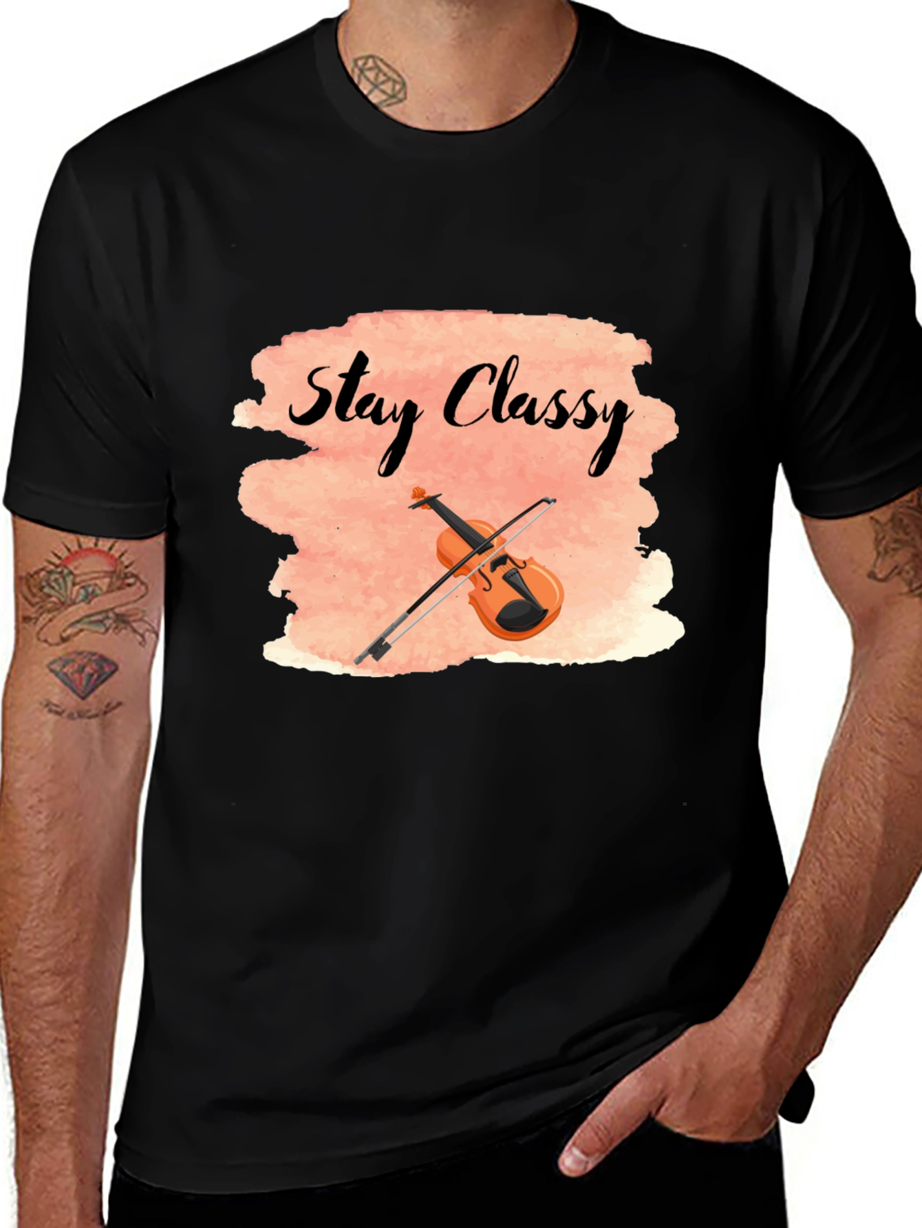 Stay Classy T-Shirt with Violin Design