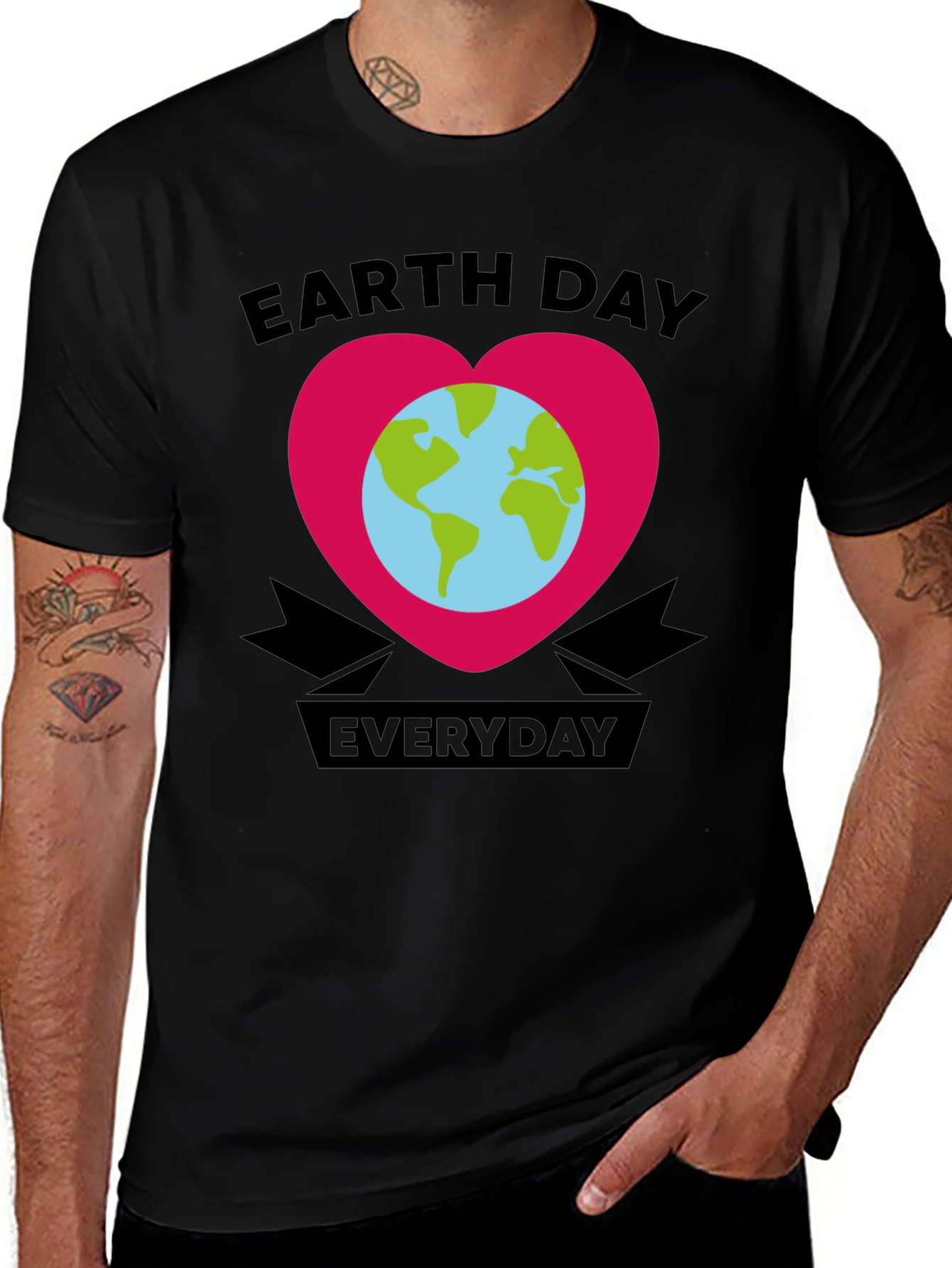 Earth Day Everyday Graphic Tee - Black