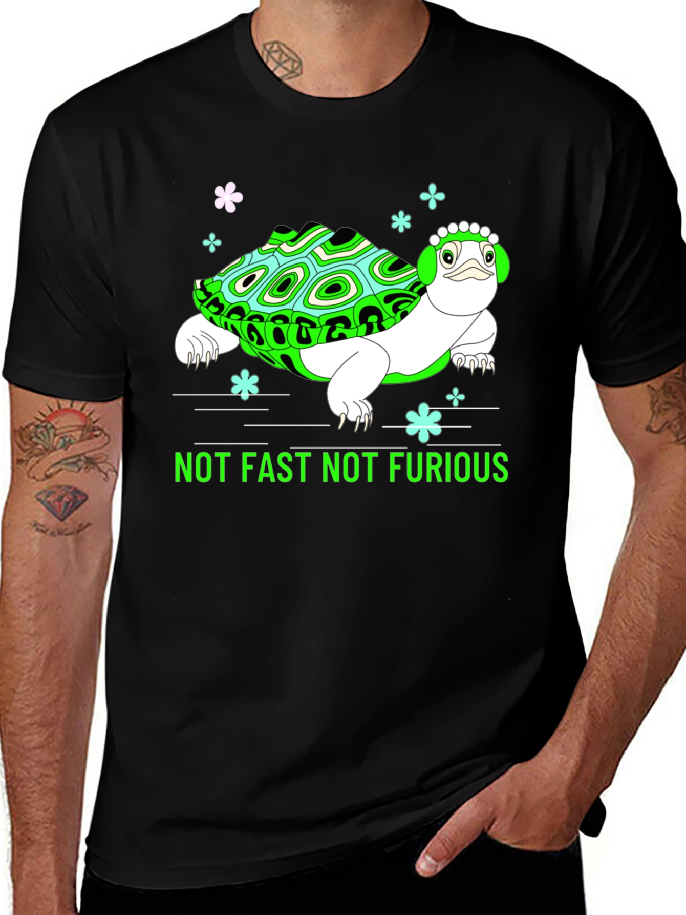 Variant 19 of Not Fast Not Furious Turtle Graphic Tee