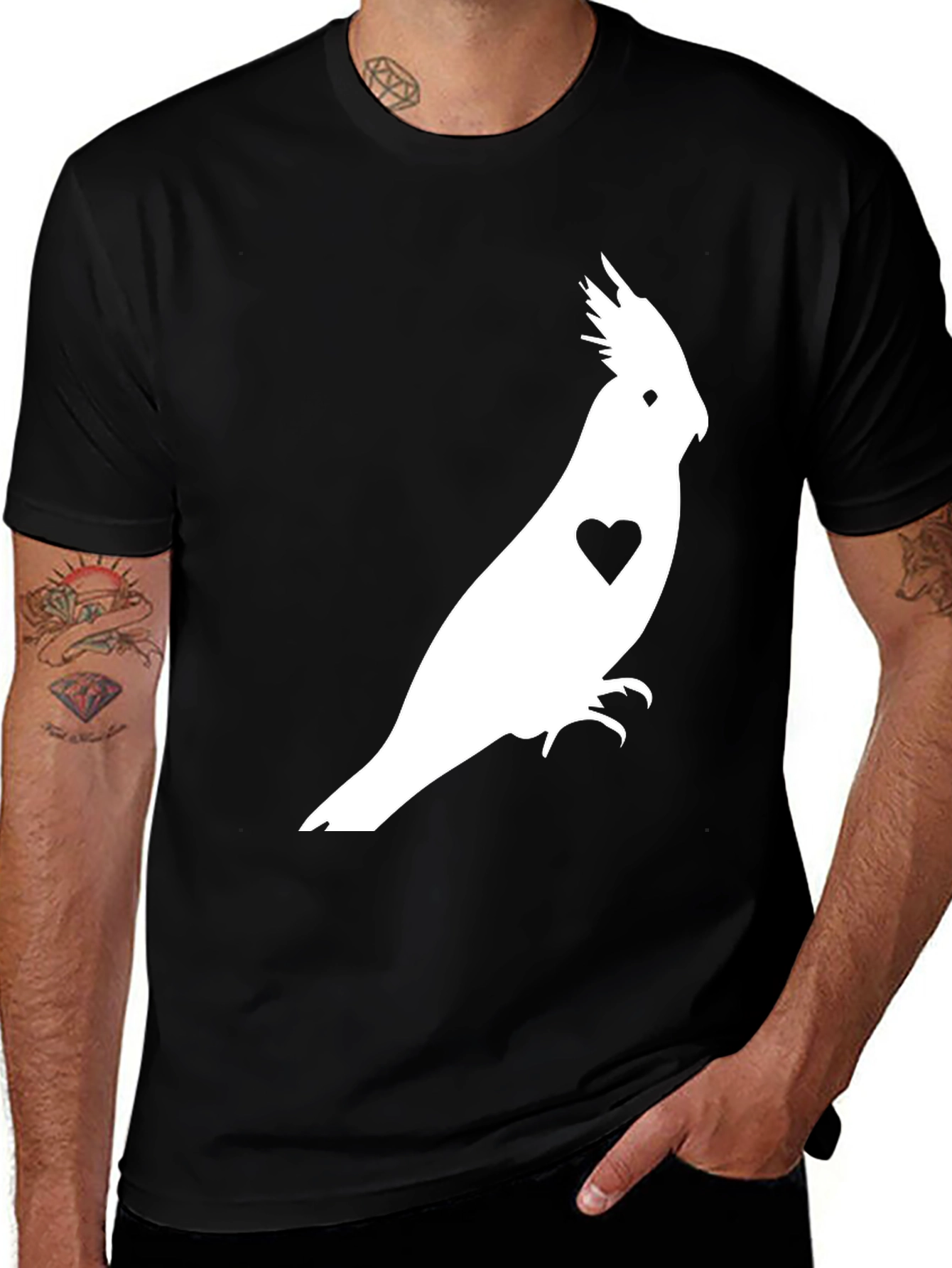 Variant 21 of Cockatiel Heart T-Shirt - Bird Lover Tee