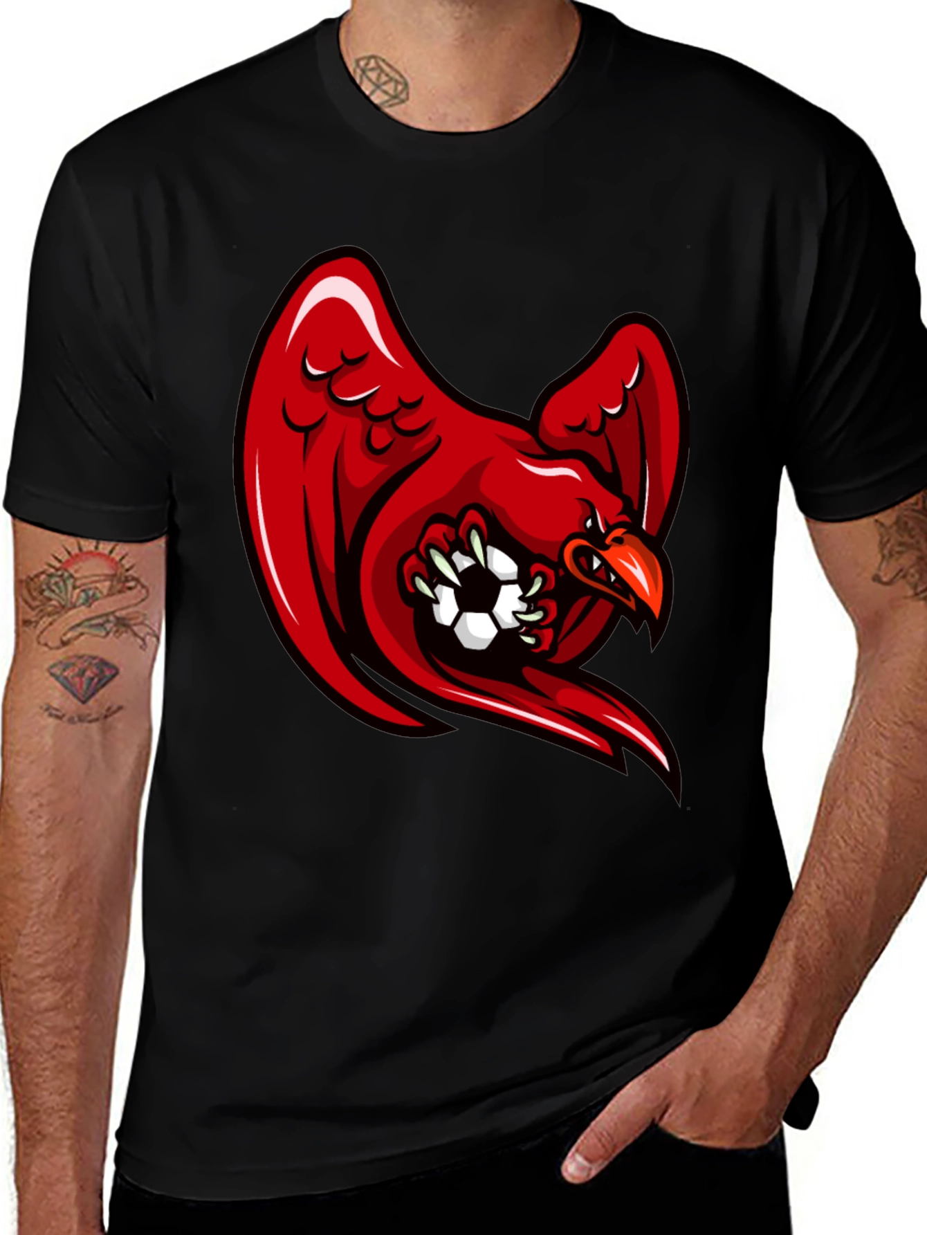 Variant 8 of Red Eagle Soccer Black T-Shirt