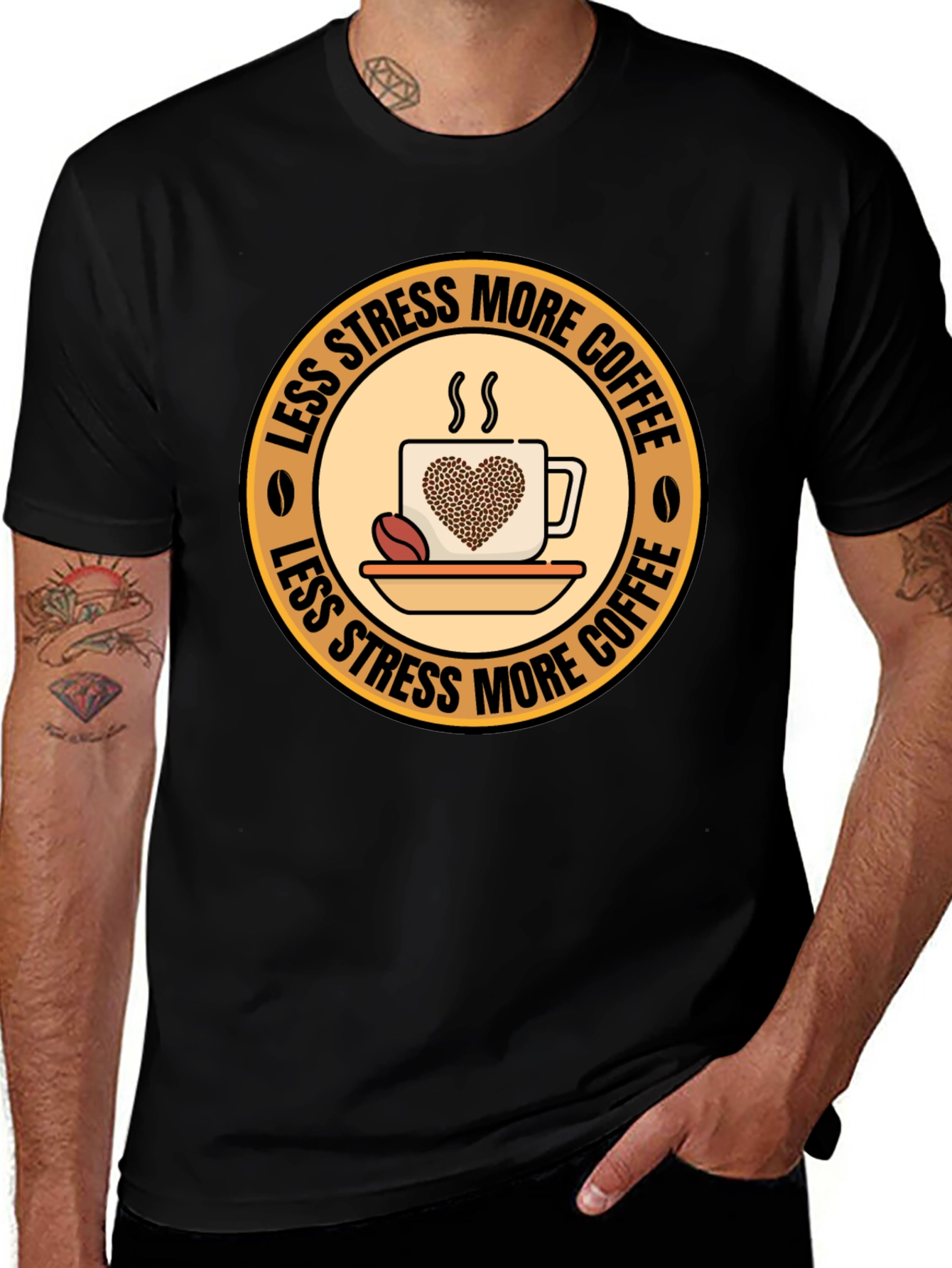 Variant 11 of Less Stress More Coffee Graphic T-Shirt
