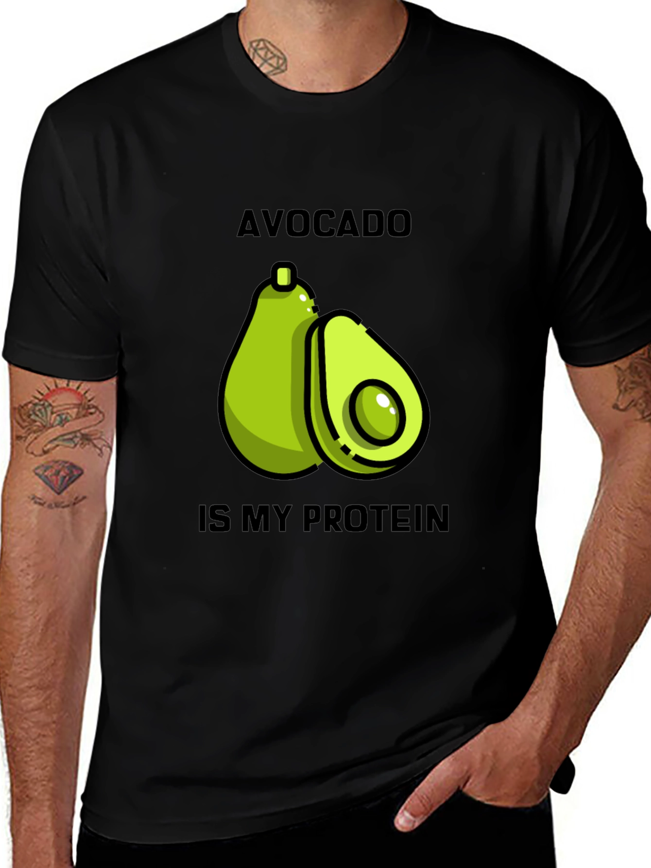 Variant 16 of Avocado Protein Graphic Tee - Vegan Shirt