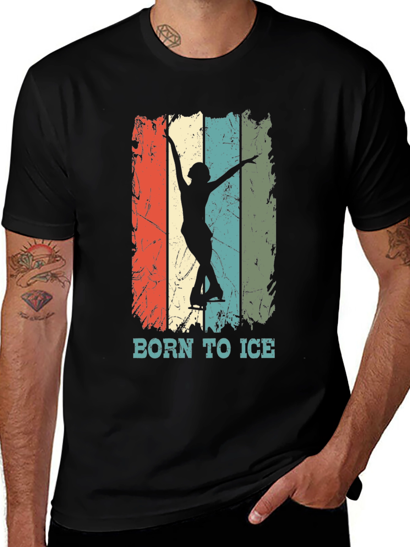 Variant 23 of Born to Ice Retro Figure Skating T-Shirt